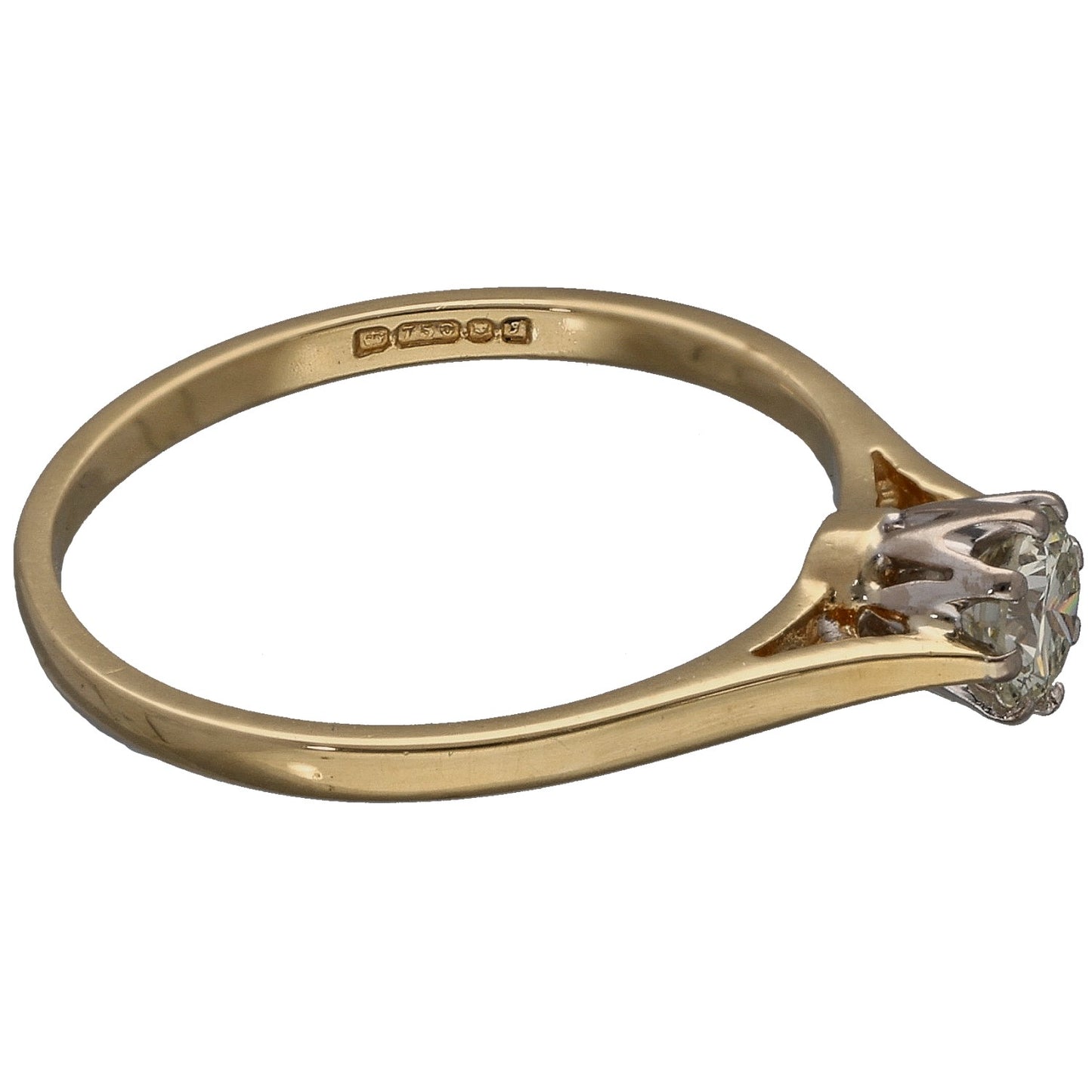 18ct Gold 0.25ct Diamond Solitaire Ring Size M