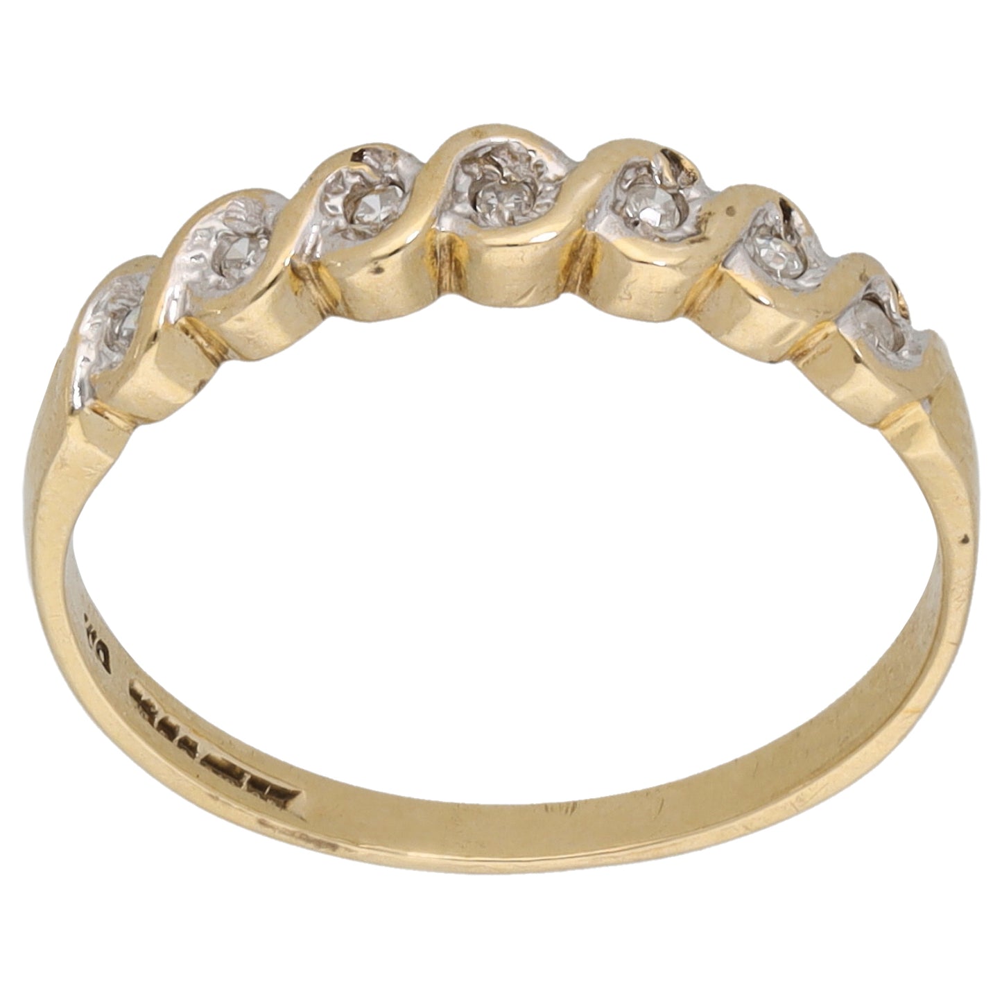 9ct Gold 0.07ct Diamond Half Eternity Ring Size M