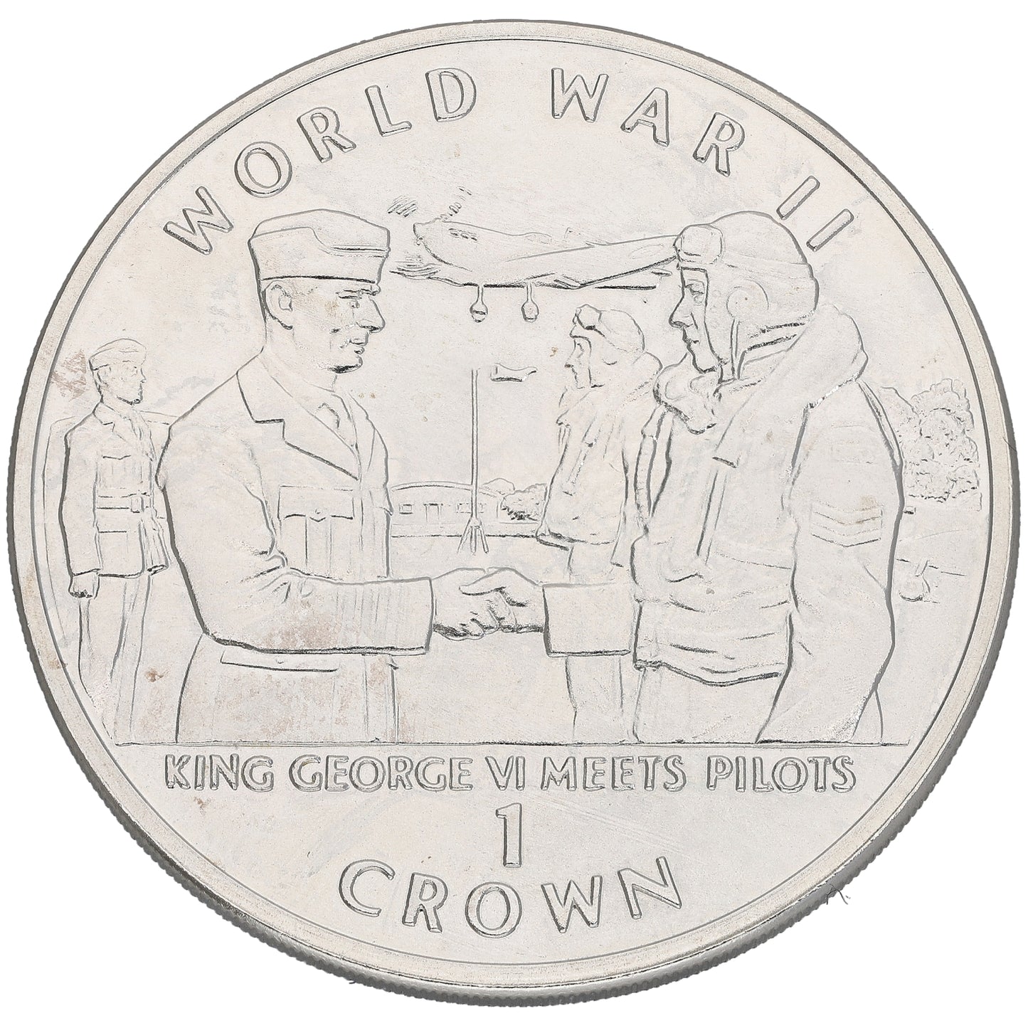 Sterling Silver King George VI Meets Piolets 1 Crown Coin 1994