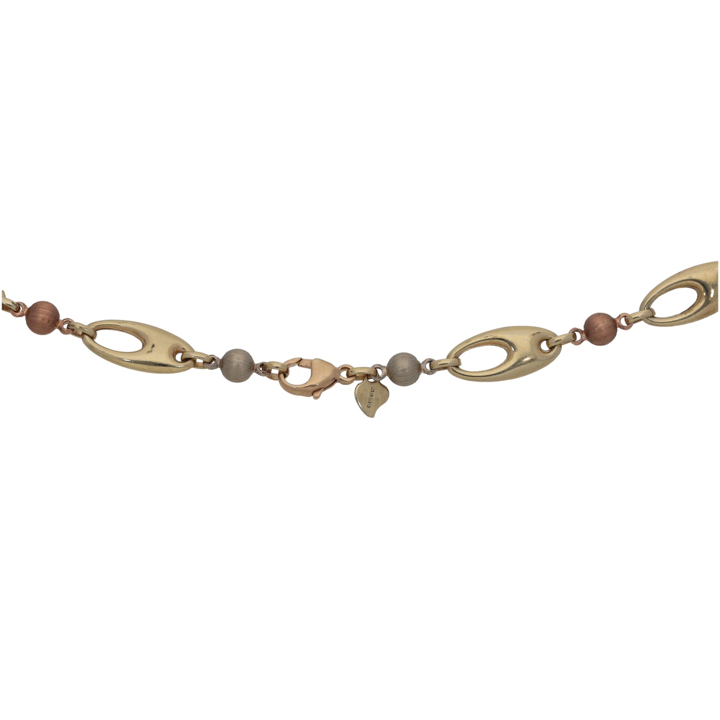 9ct Tricolour Gold Fancy Necklace 20"