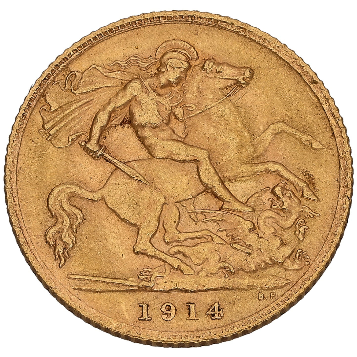 22ct Gold King George V Half Sovereign Coin 1914