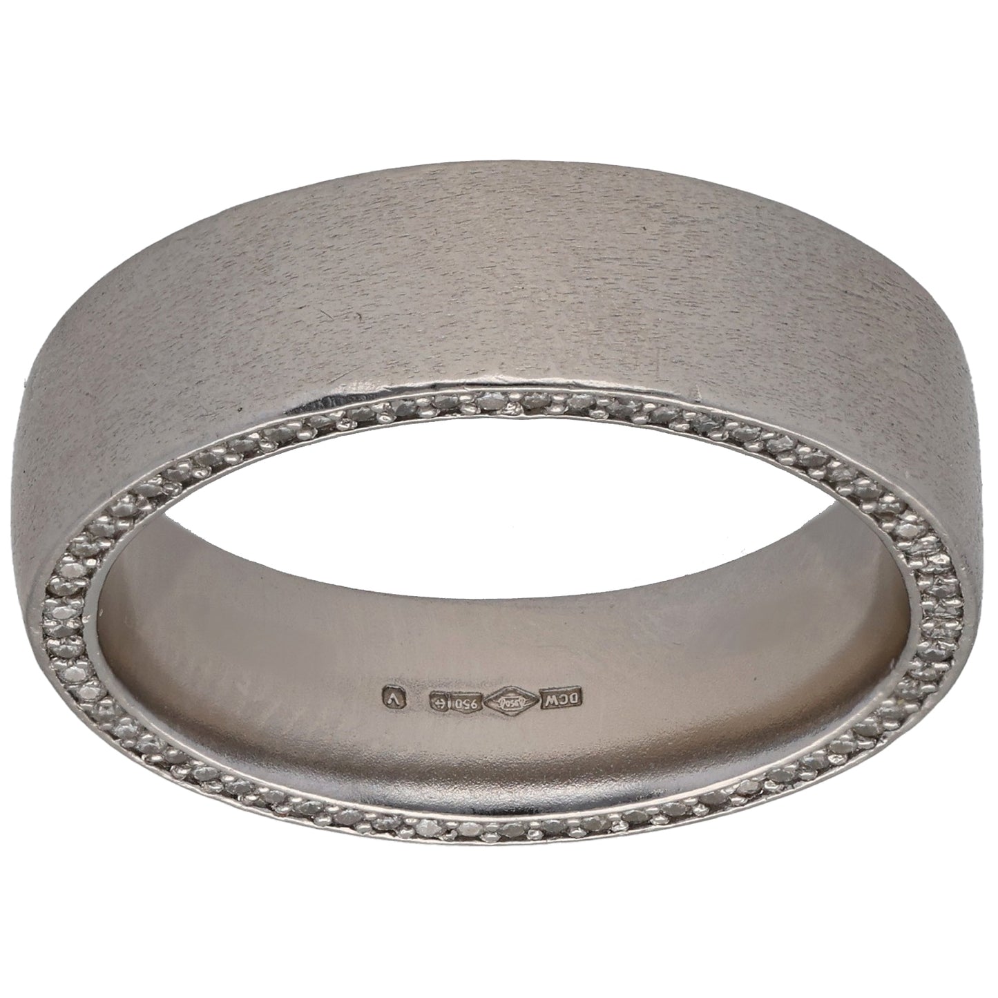 Platinum 0.60ct Diamond Wedding Ring Size X