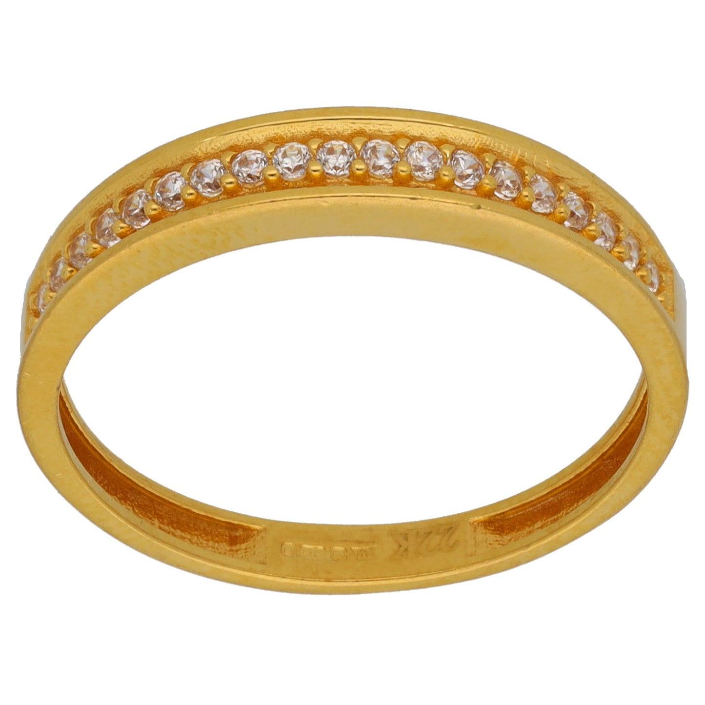 22ct Gold Cubic Zirconia Half Eternity Ring Size Q