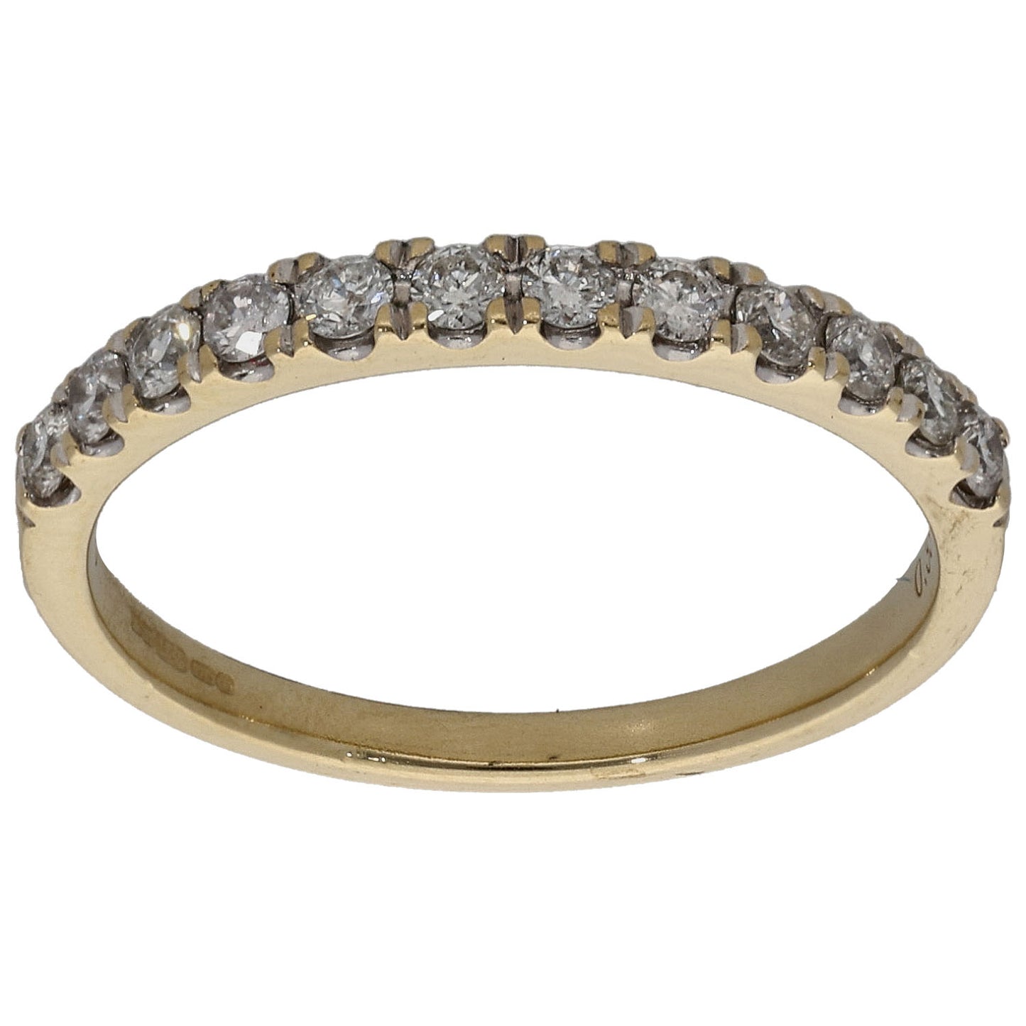 9ct Gold 0.33ct Diamond Half Eternity Ring Size L