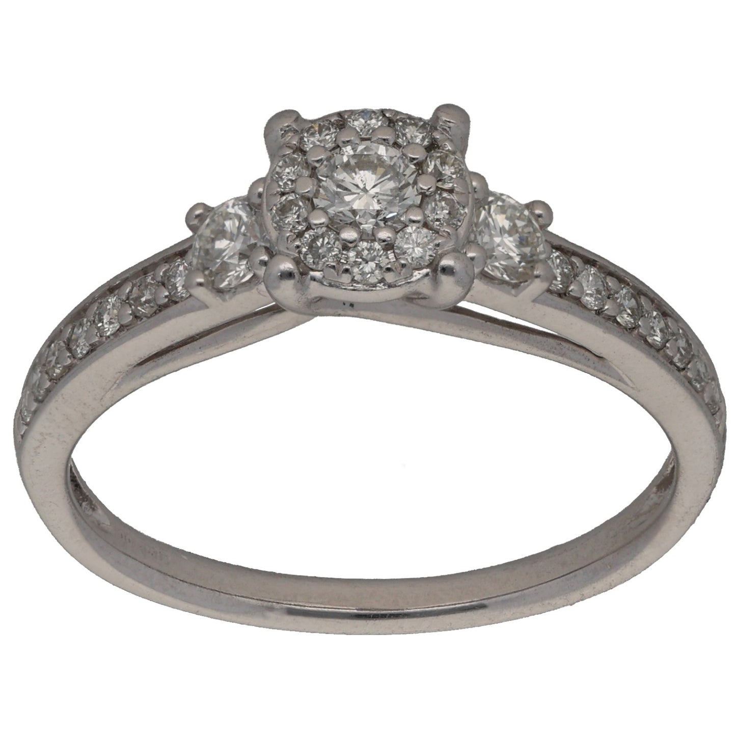 9ct White Gold 0.38ct Diamond Dress/Cocktail Ring Size O