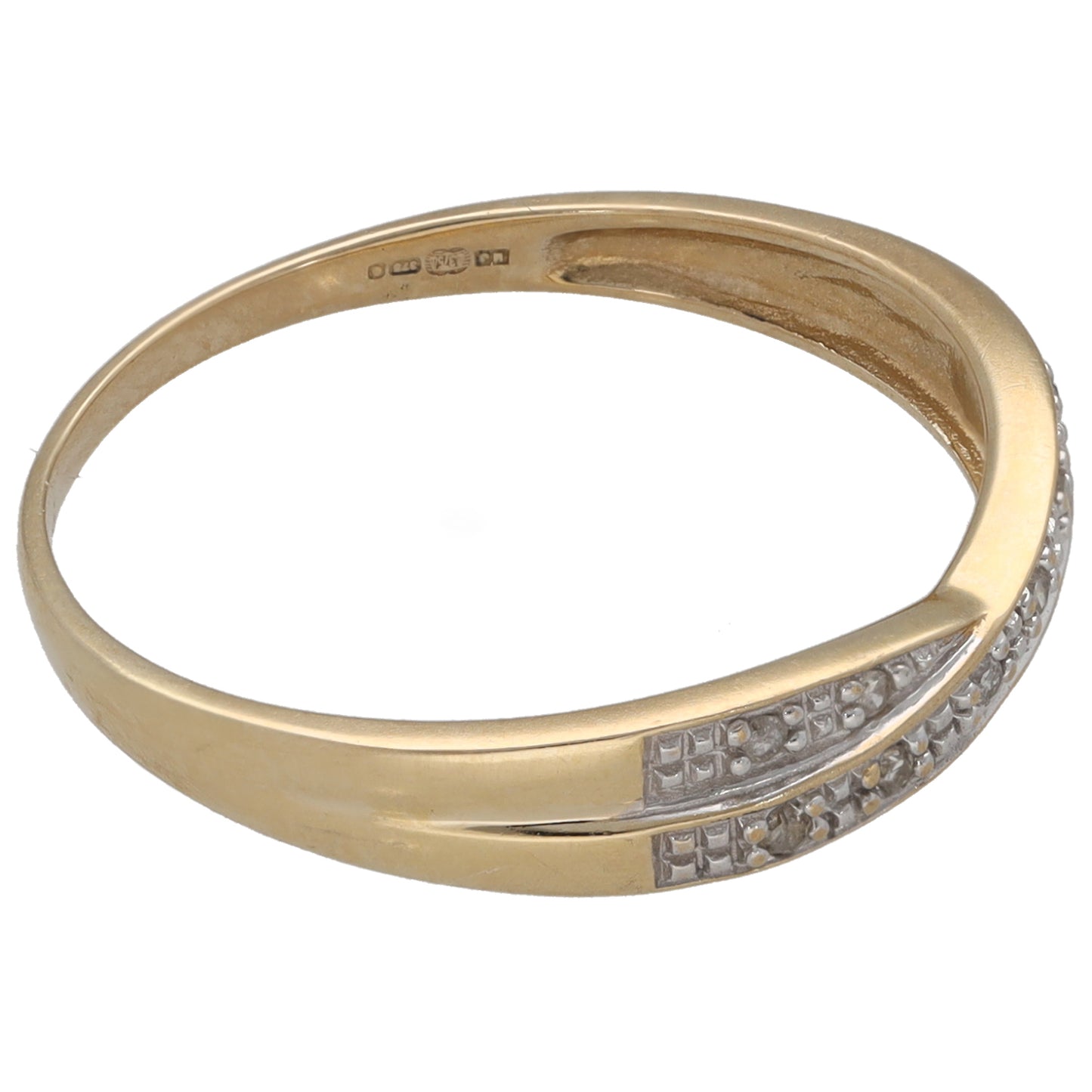 9ct Gold 0.05ct Diamond Half Eternity Ring Size O