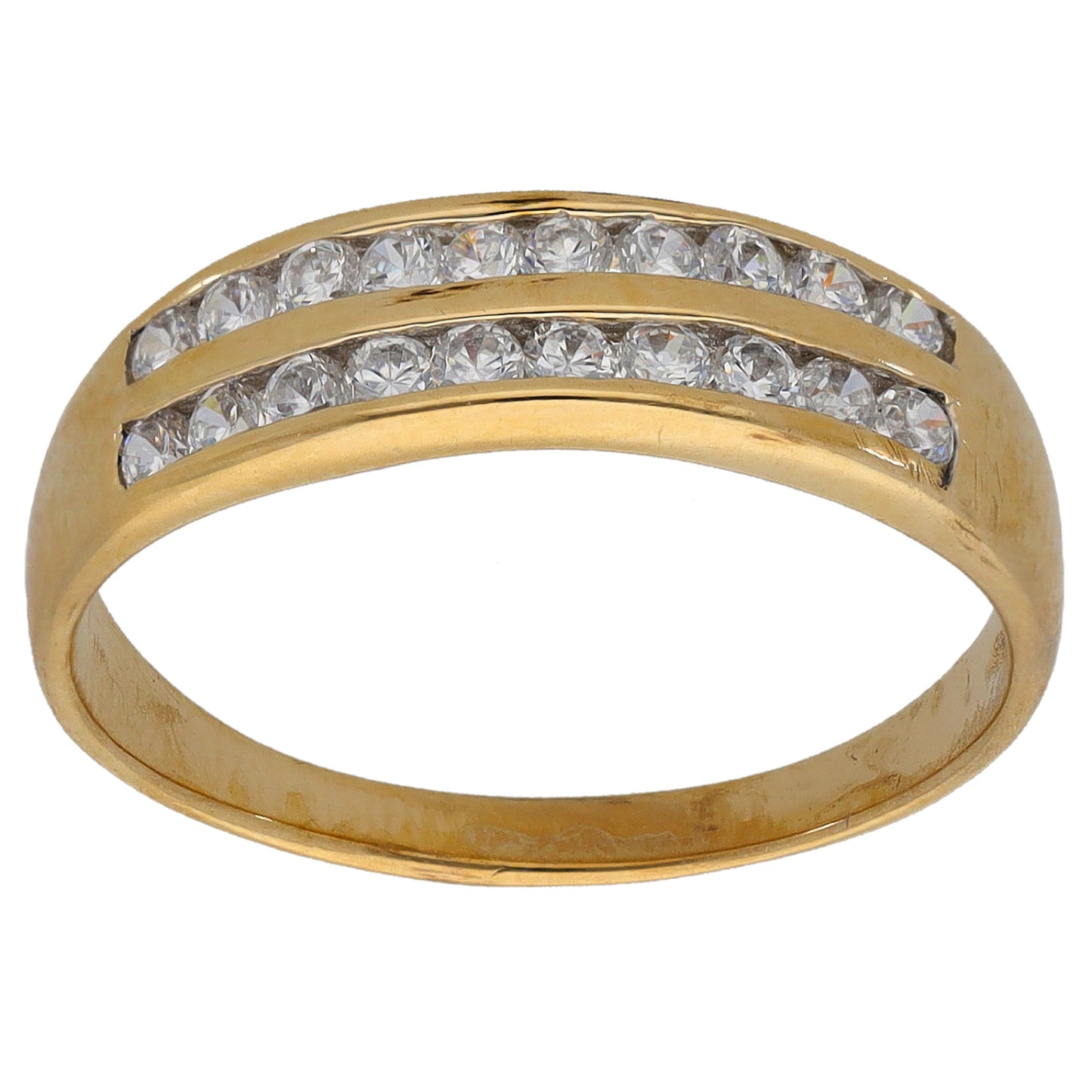9ct Gold Cubic Zirconia Half Eternity Ring Size O