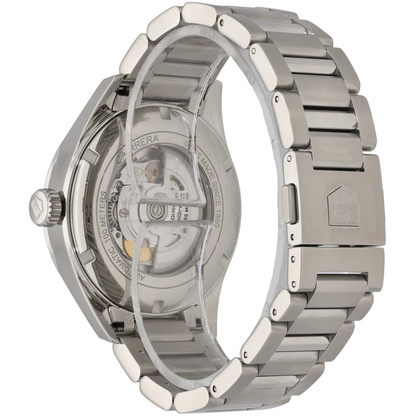 Tag Heuer Carrera WAR201D-1, White DIal, Stainless Steel, Rear Angle Image