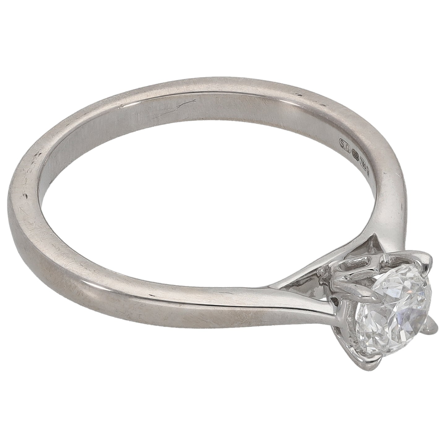 18ct White Gold 0.50ct Diamond Solitaire Ring Size L