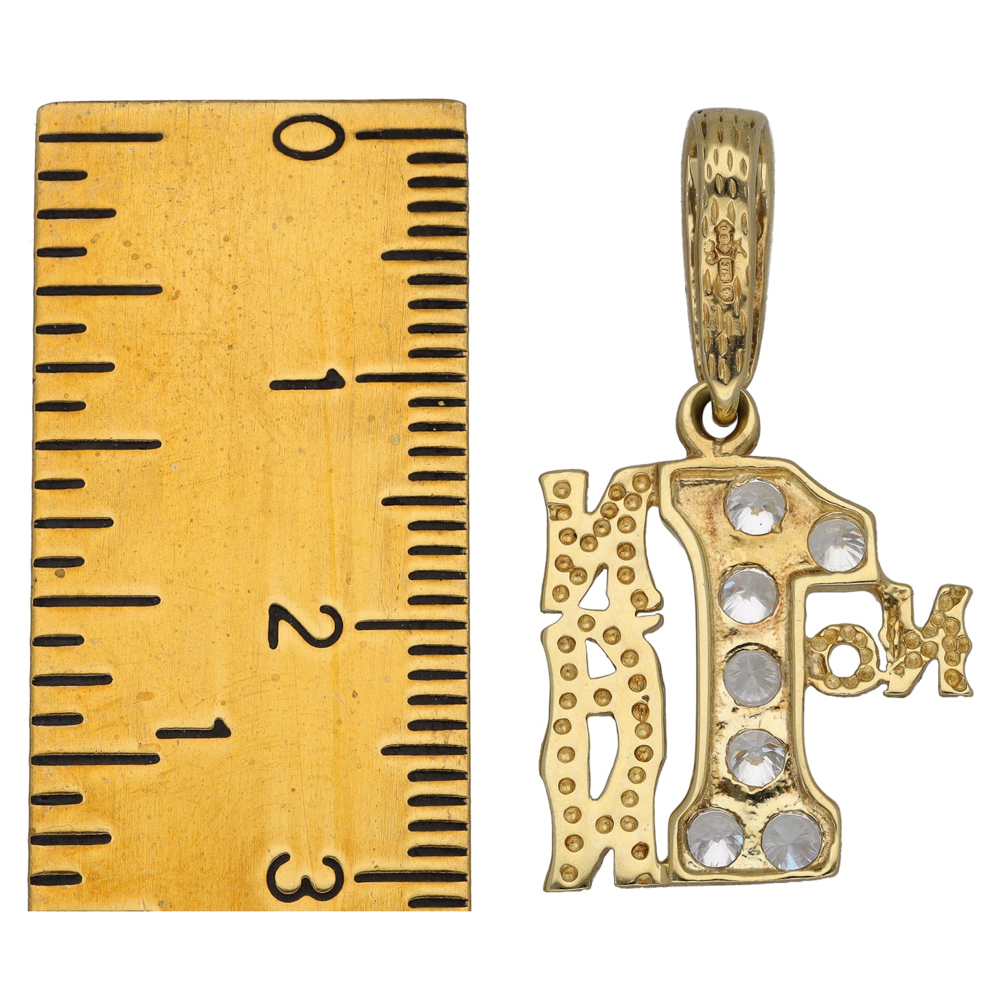 9ct Gold Cubic Zirconia Number 1 Nan Family Pendant