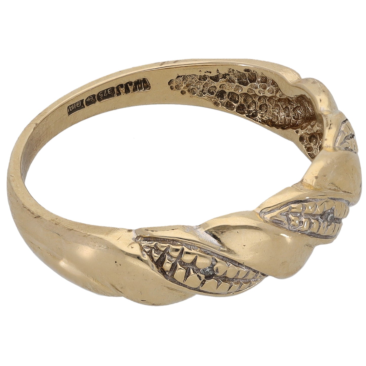 9ct Gold 0.01ct Diamond Alternative Ring Size N