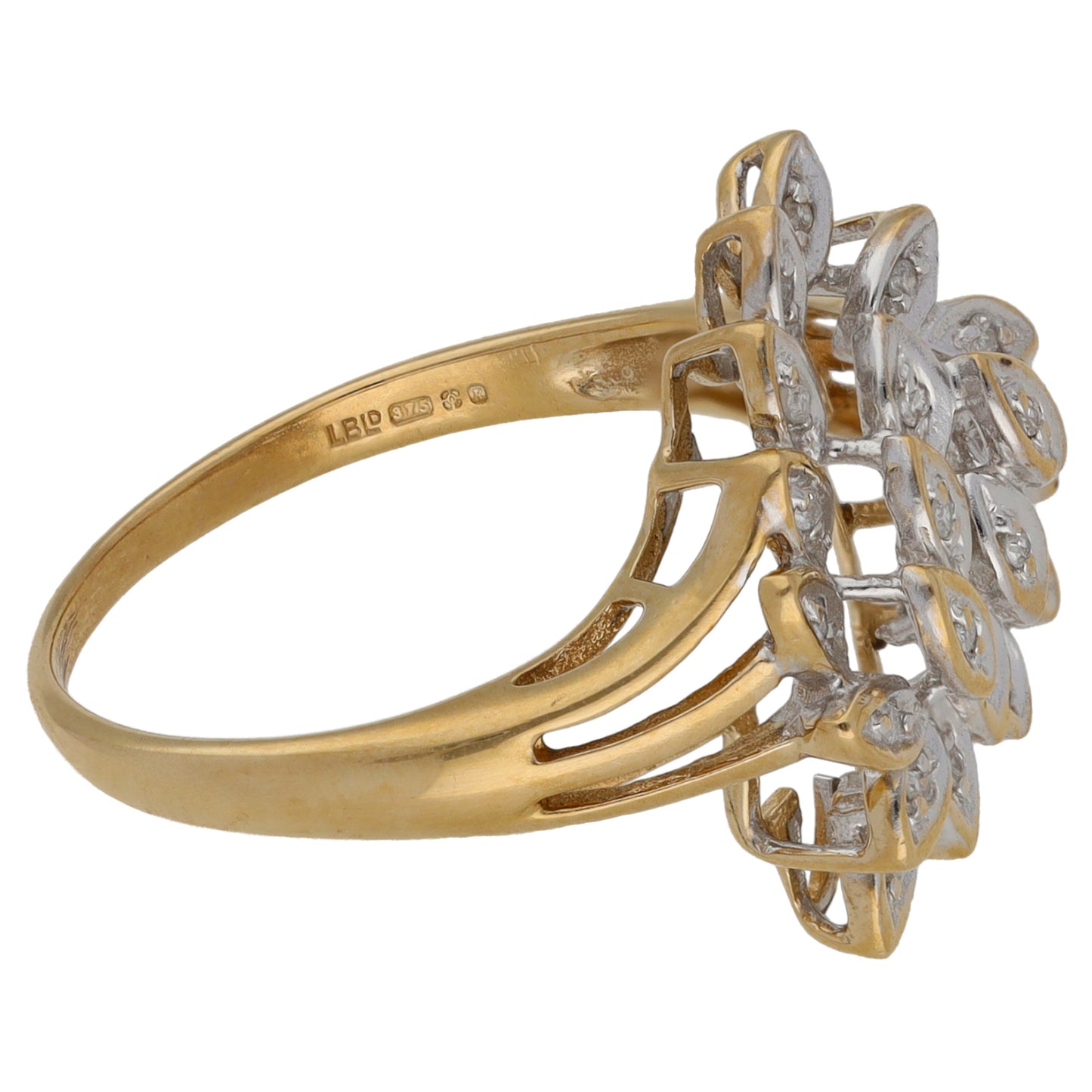 9ct Gold 0.10ct Diamond Dress/Cocktail Ring Size Q