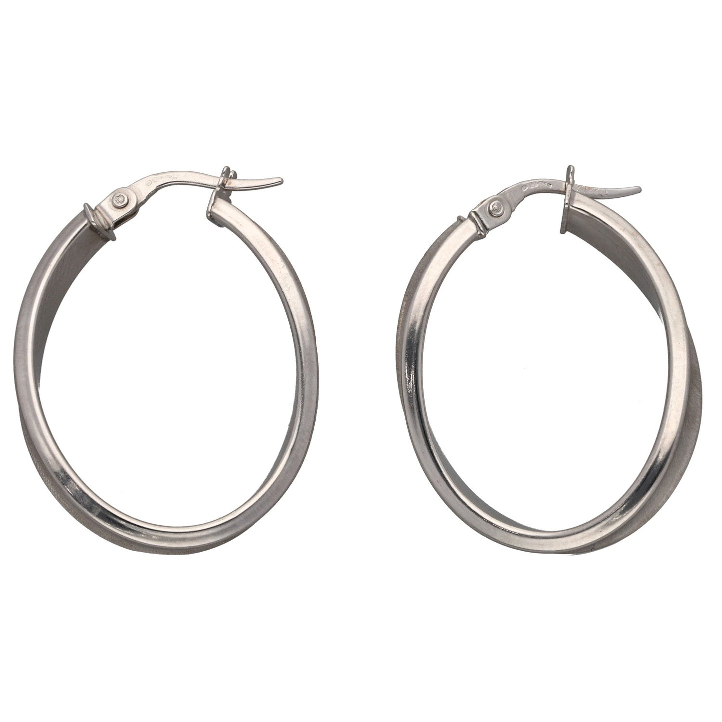 9ct White Gold Hoop Earrings