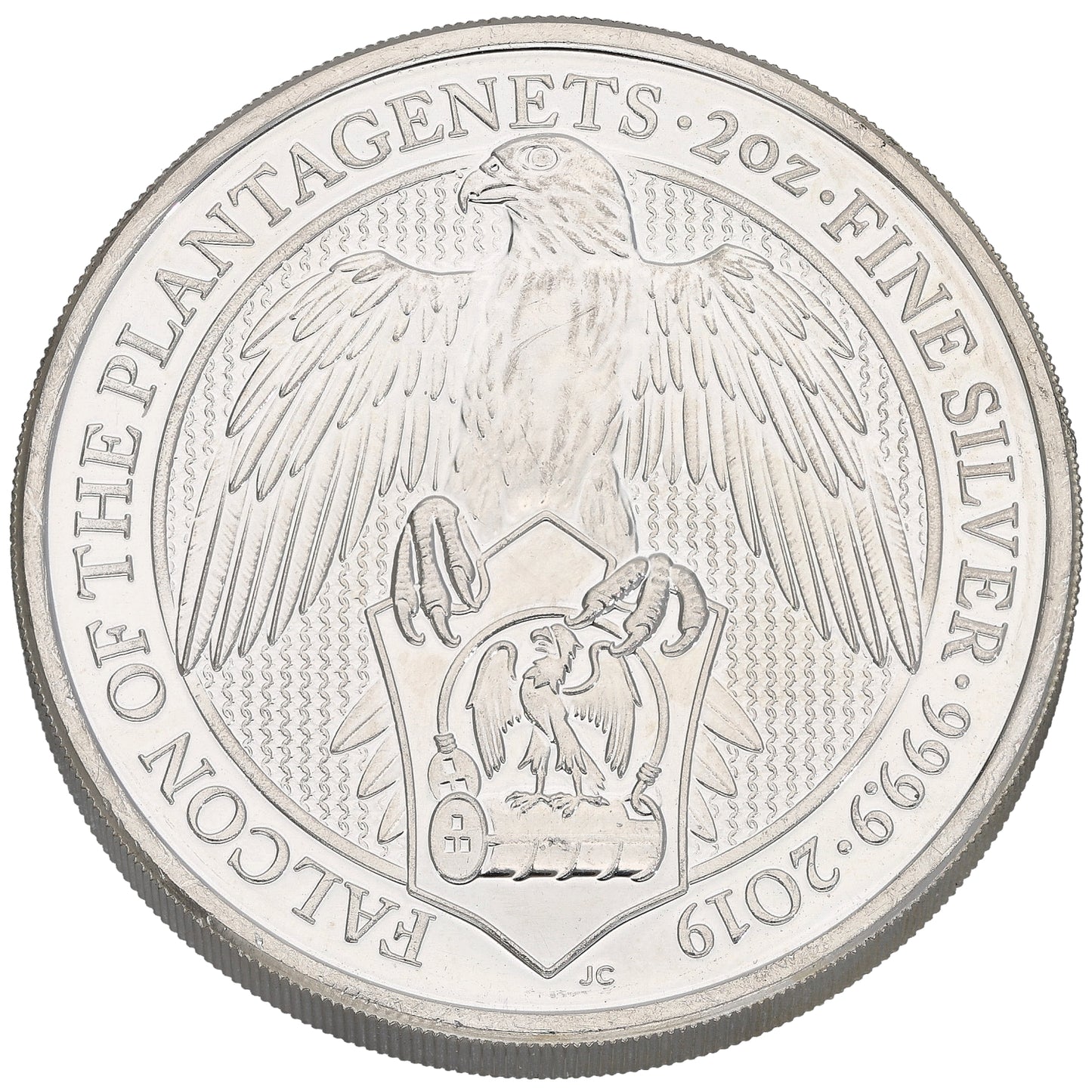 Fine Silver Falcon Of The Plantagenets 2 OZ Coin 2019