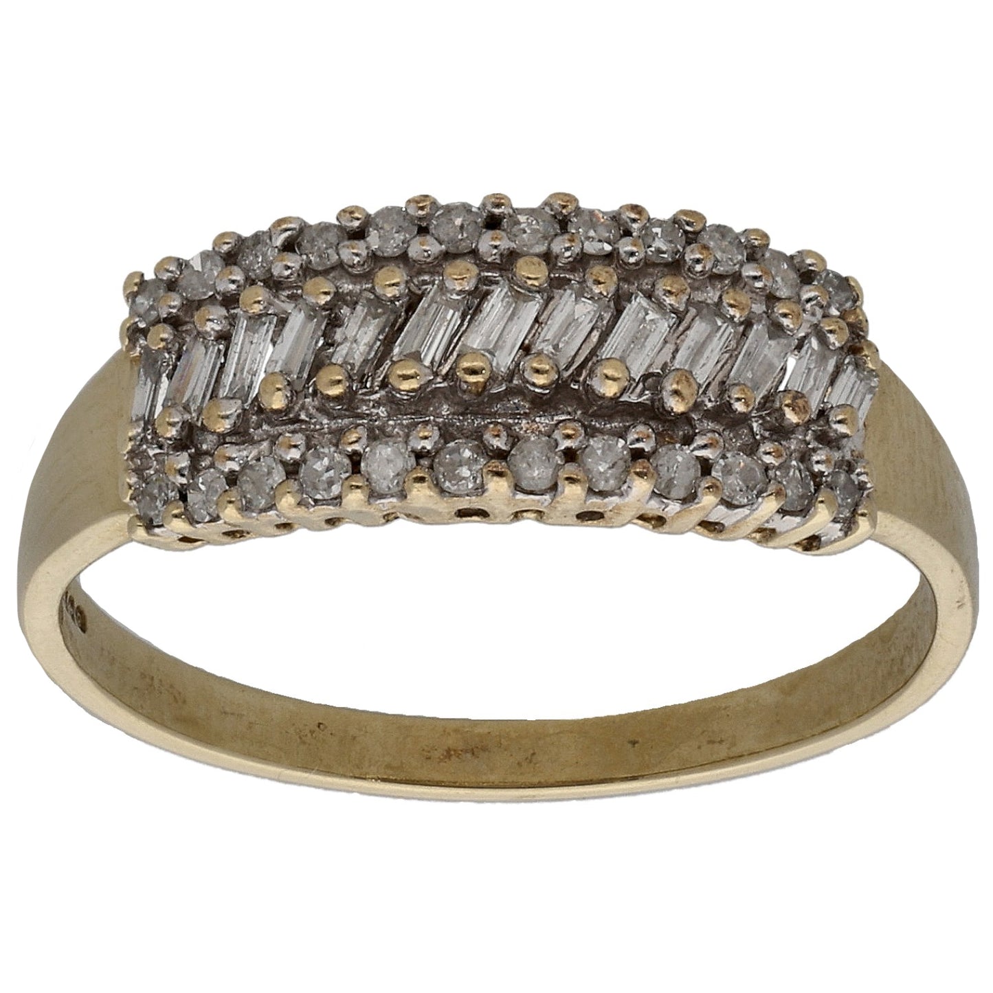 9ct Gold 0.37ct Diamond Dress/Cocktail Ring Size O