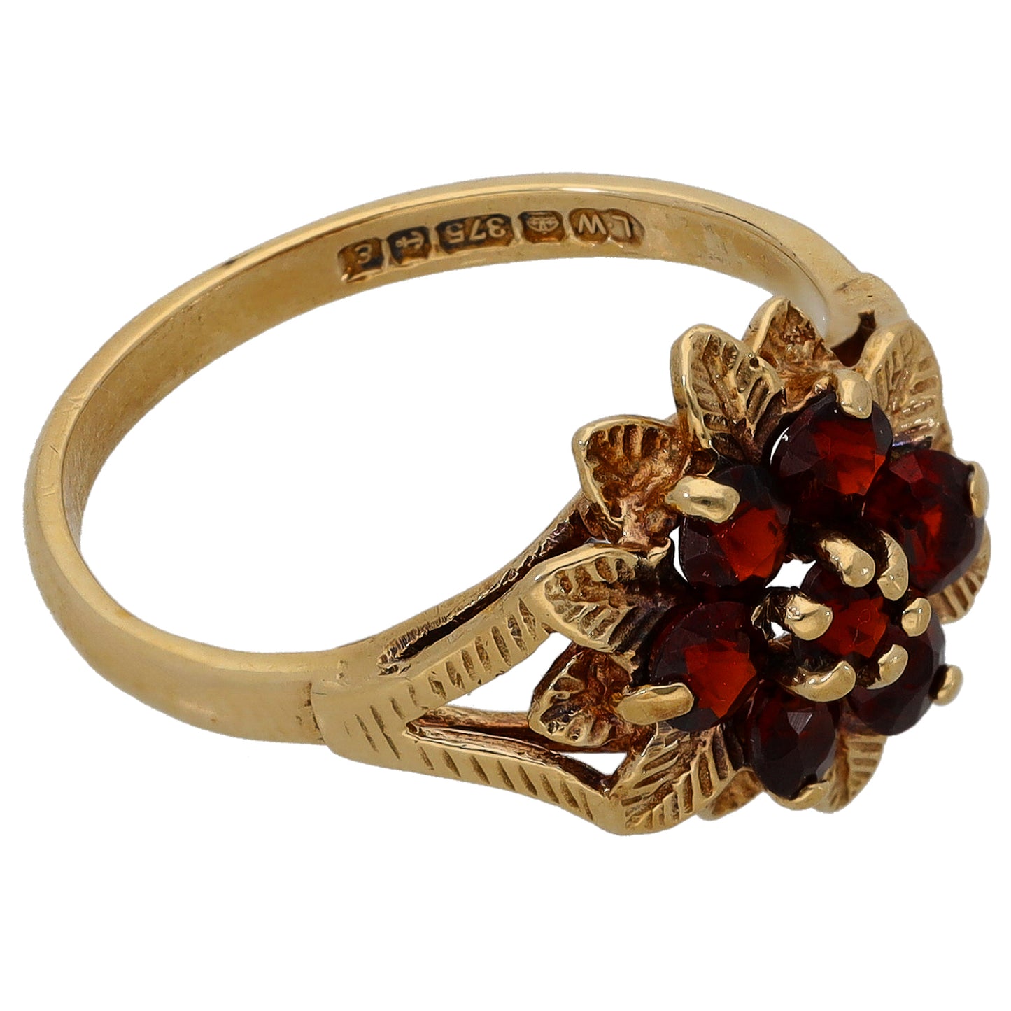 9ct Gold Garnet Dress/Cocktail Ring Size N