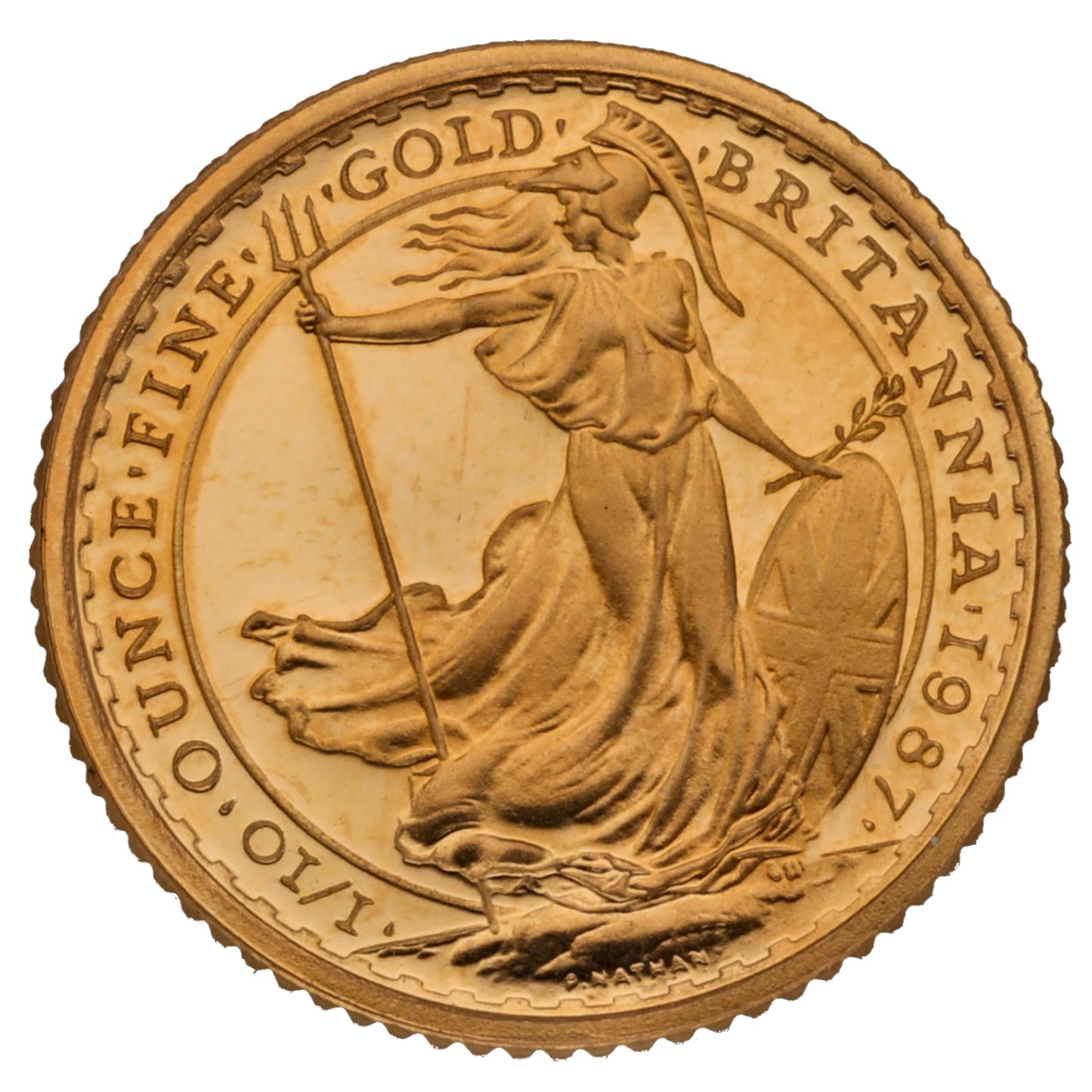 22ct Gold Queen Elizabeth II 1/10 OZ Britannia Coin 1987