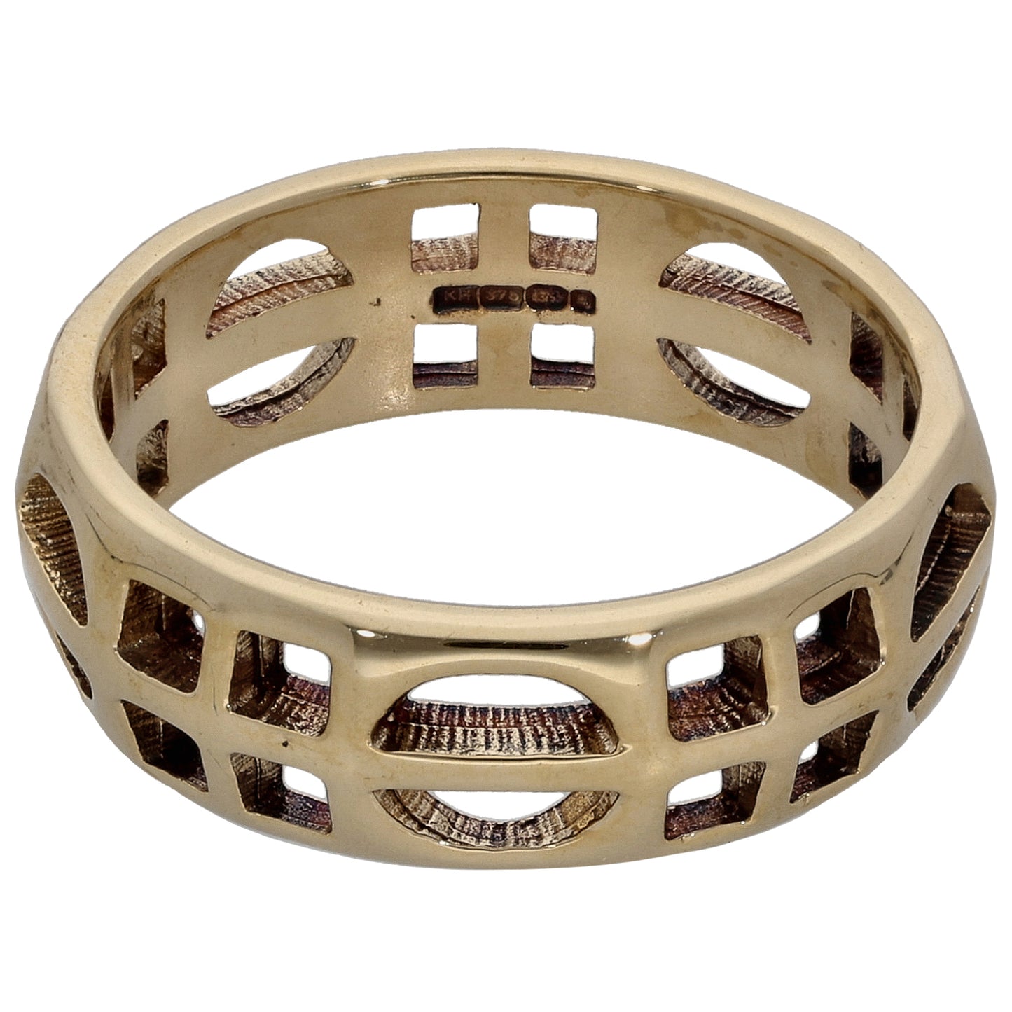 9ct Gold Patterned Wedding Ring Size M