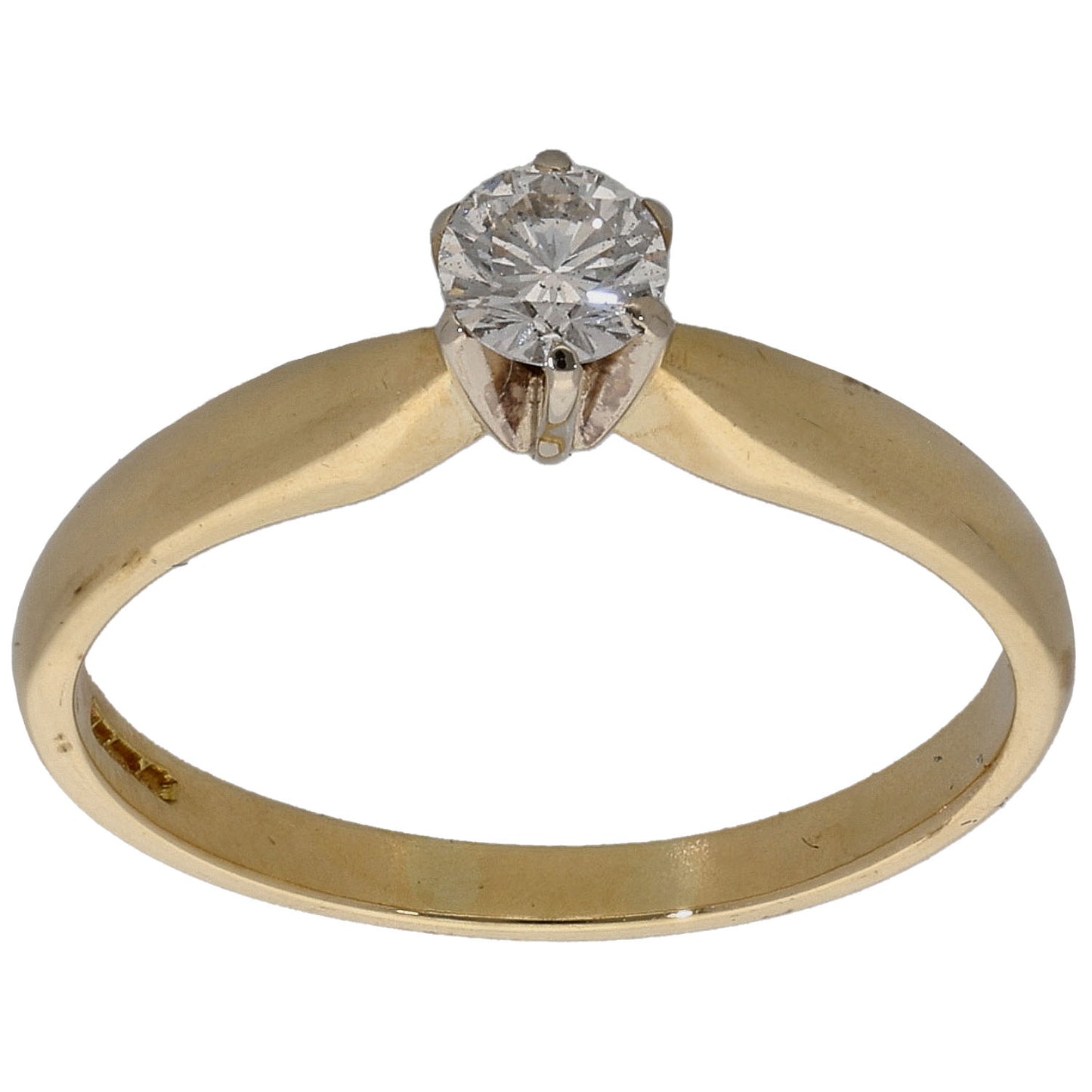 18ct Gold 0.26ct Diamond Solitaire Ring Size N