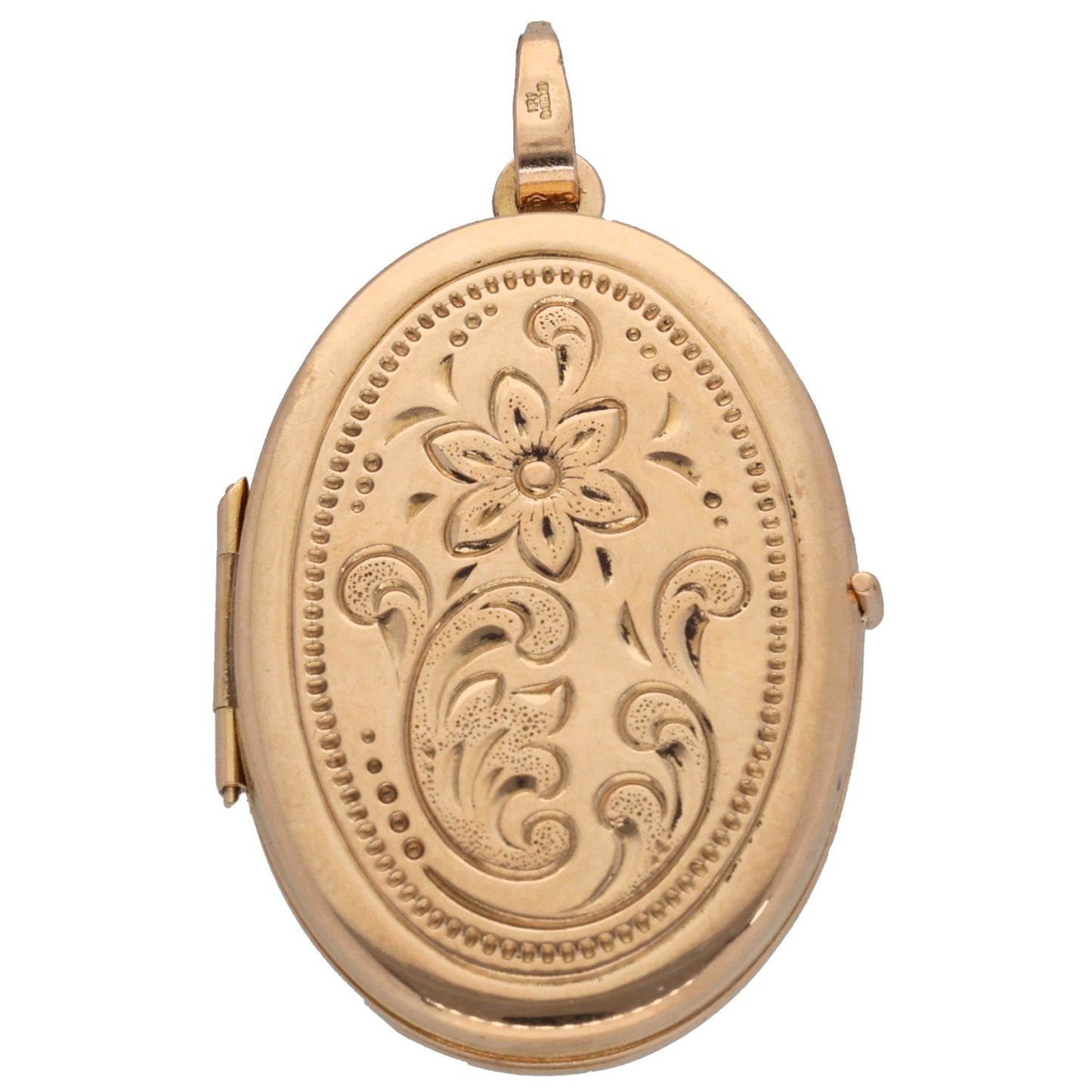 9ct Gold Patterned Locket Pendant