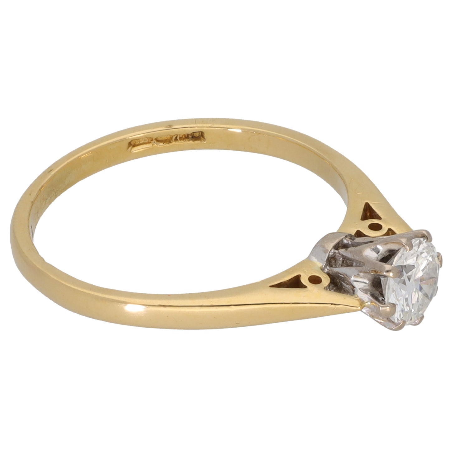 18ct Gold 0.33ct Diamond Solitaire Ring Size L