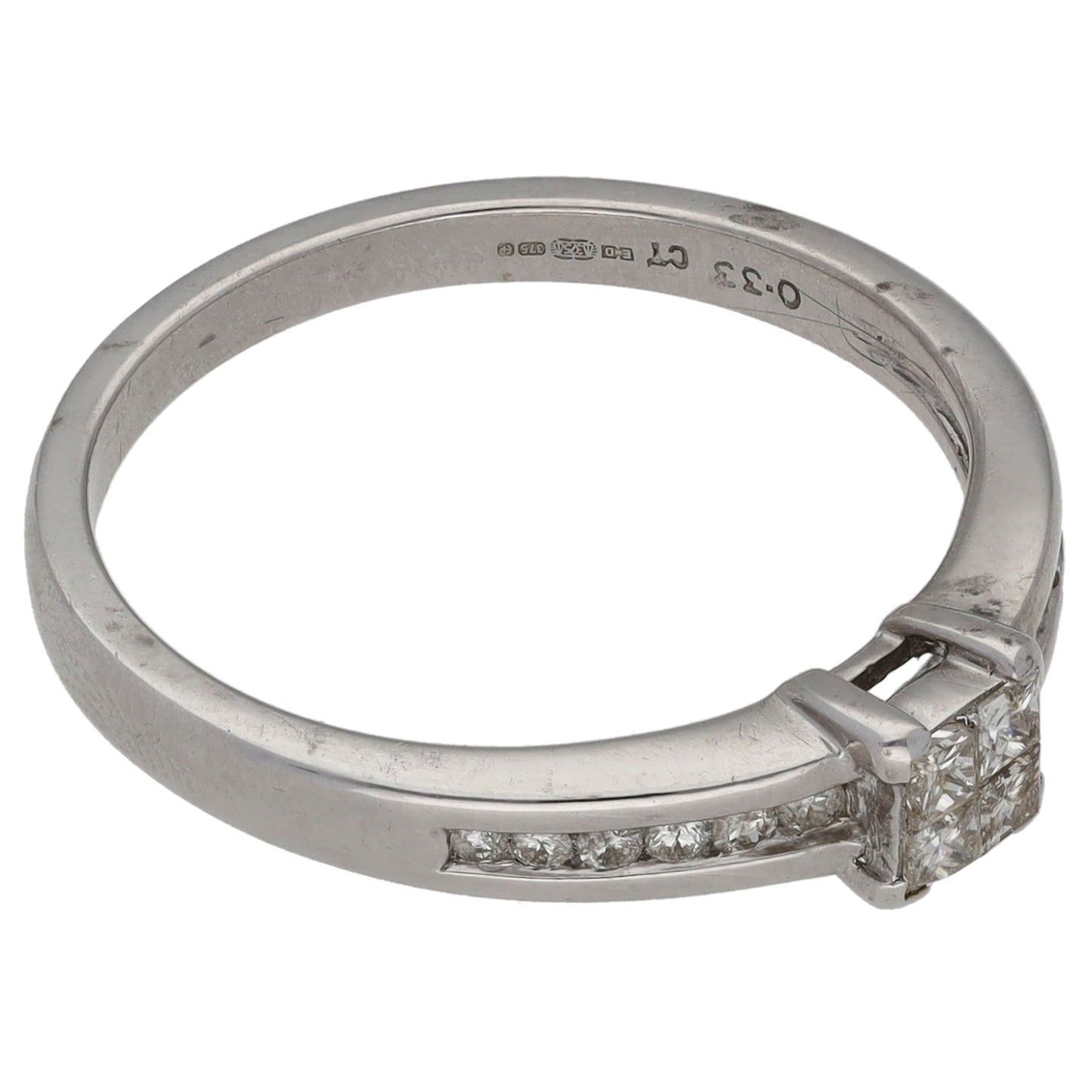 9ct White Gold 0.33ct Diamond Dress/Cocktail Ring Size Q