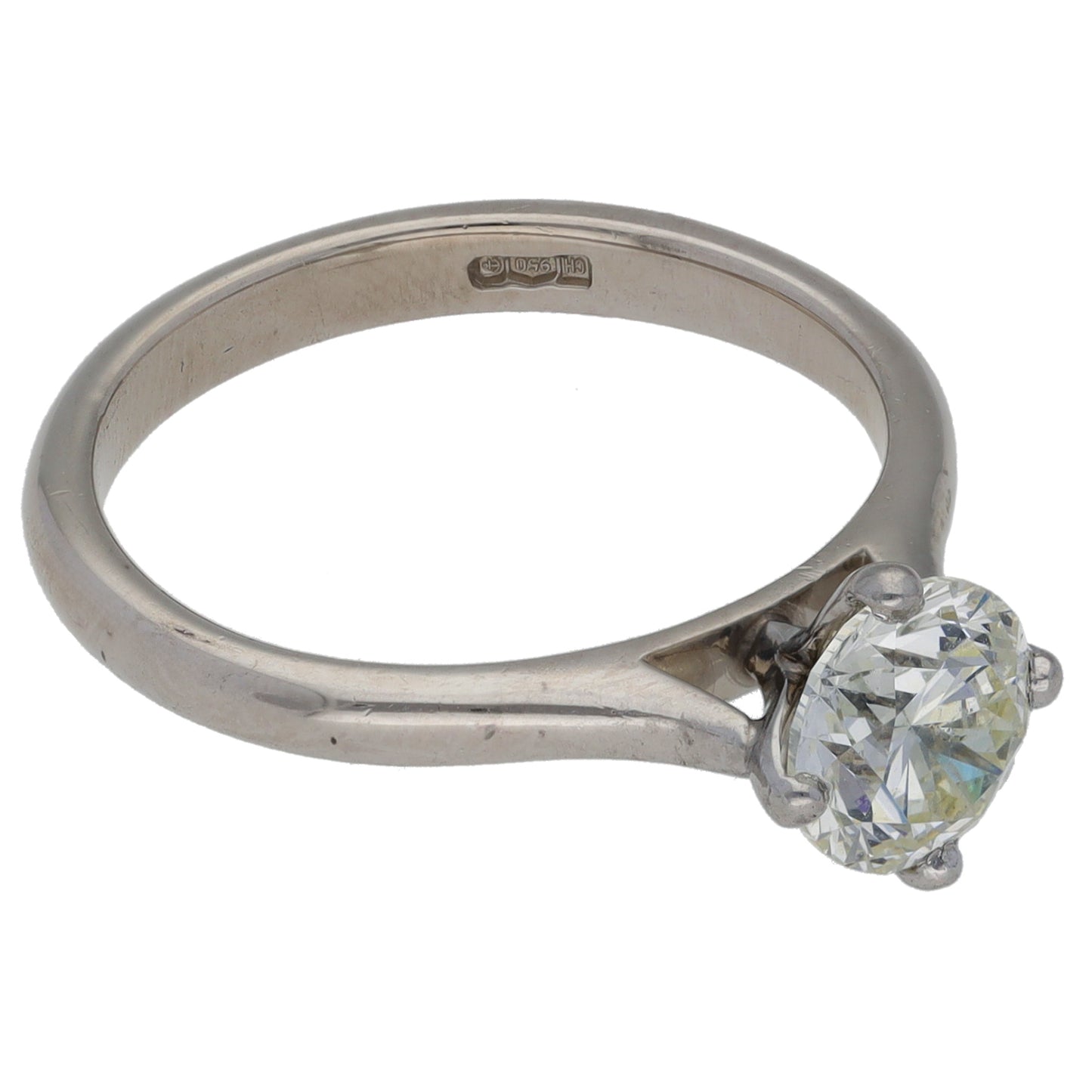 Platinum 1.00ct Diamond Solitaire Ring Size M
