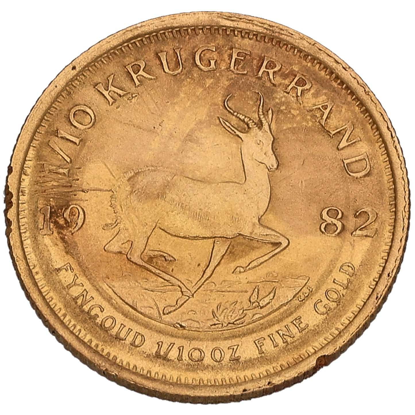 22ct Gold 1/10 OZ Krugerrand Coin 1982