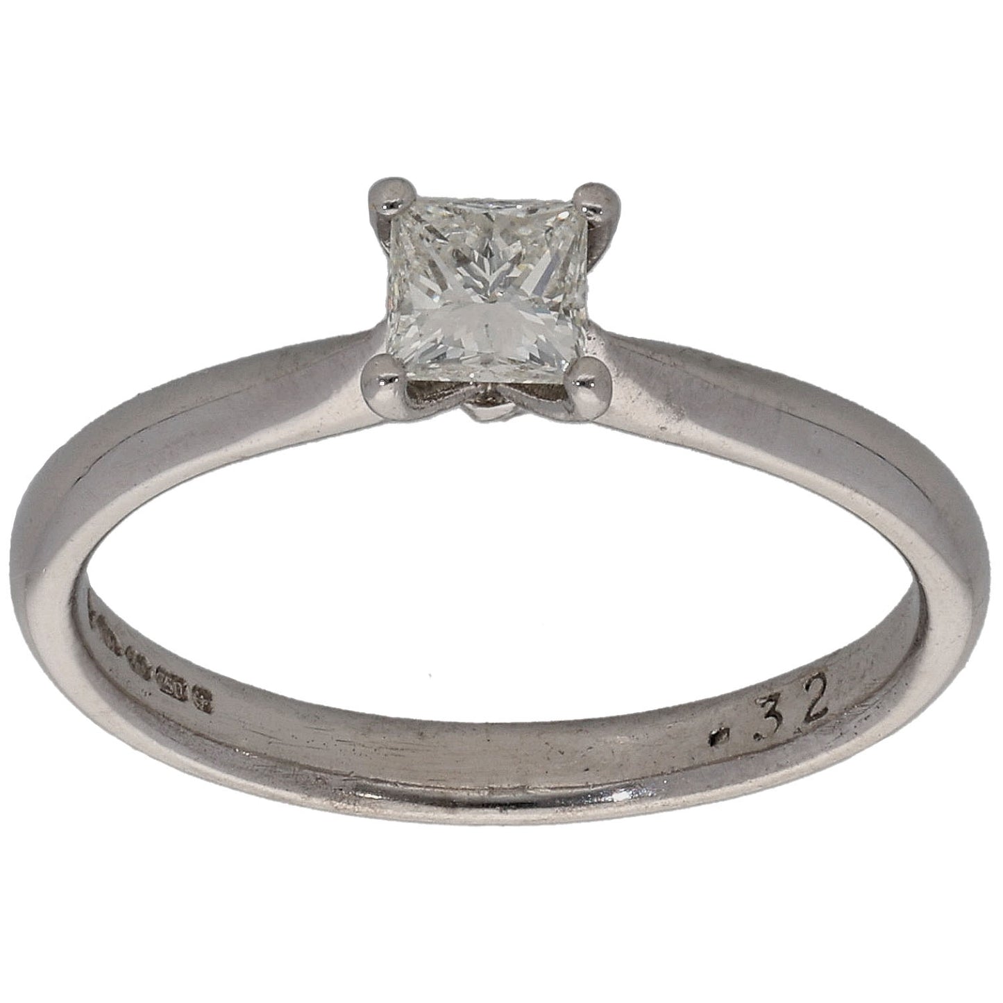 18ct White Gold 0.32ct Diamond Solitaire Ring Size K