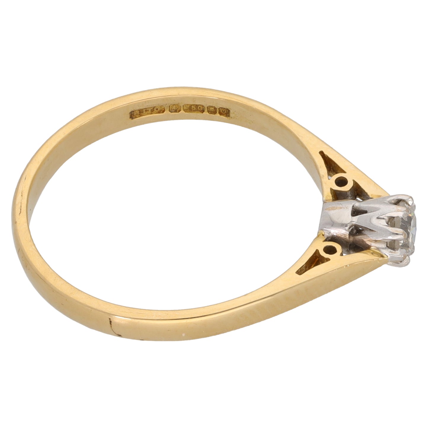 18ct Gold 0.15ct Diamond Solitaire Ring Size N