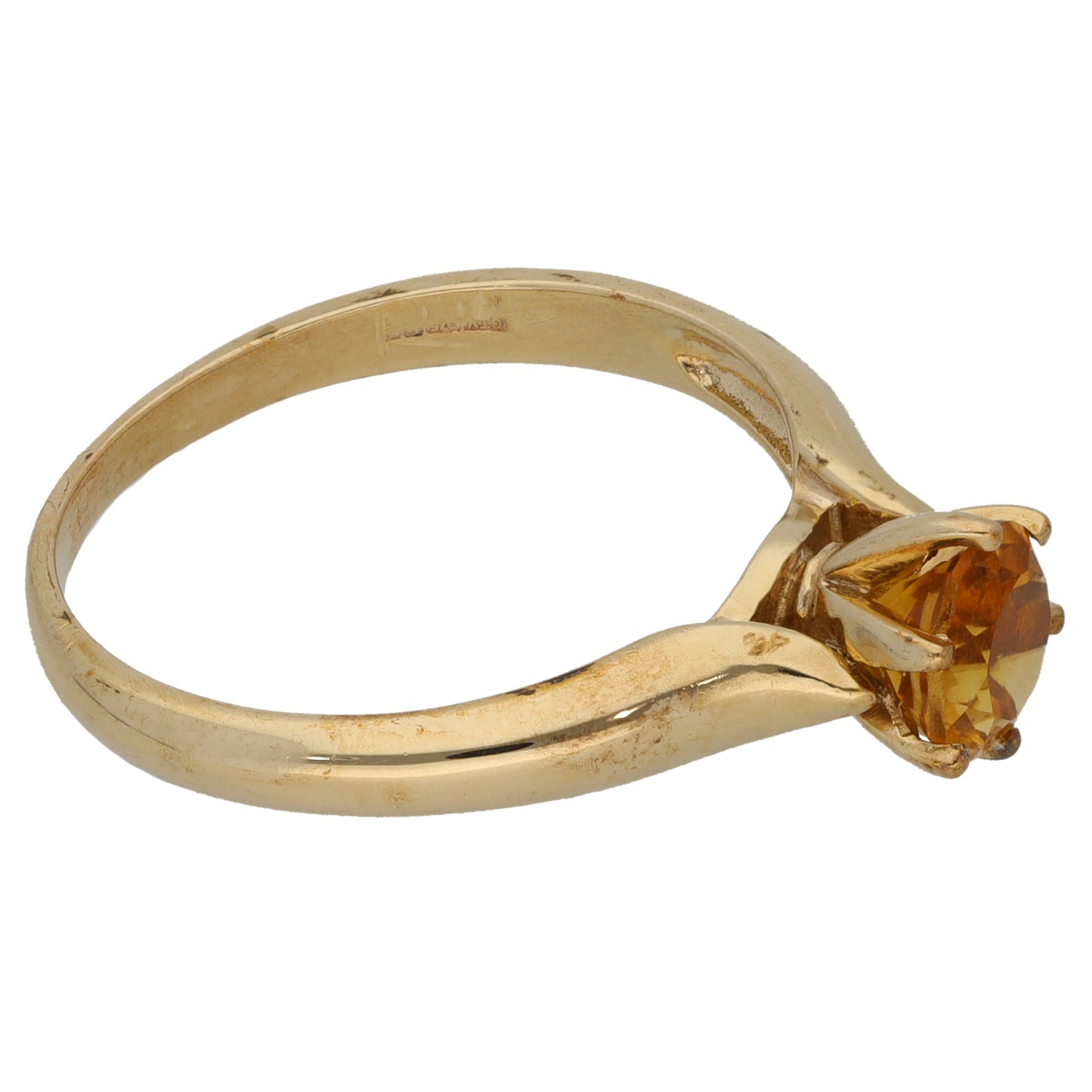 9ct Gold Quartz Single Stone Ring Size Q