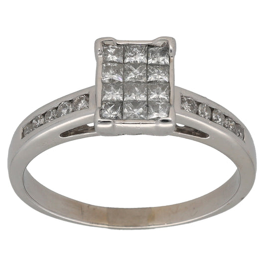 18ct White Gold 0.75ct Diamond Dress/Cocktail Ring Size S