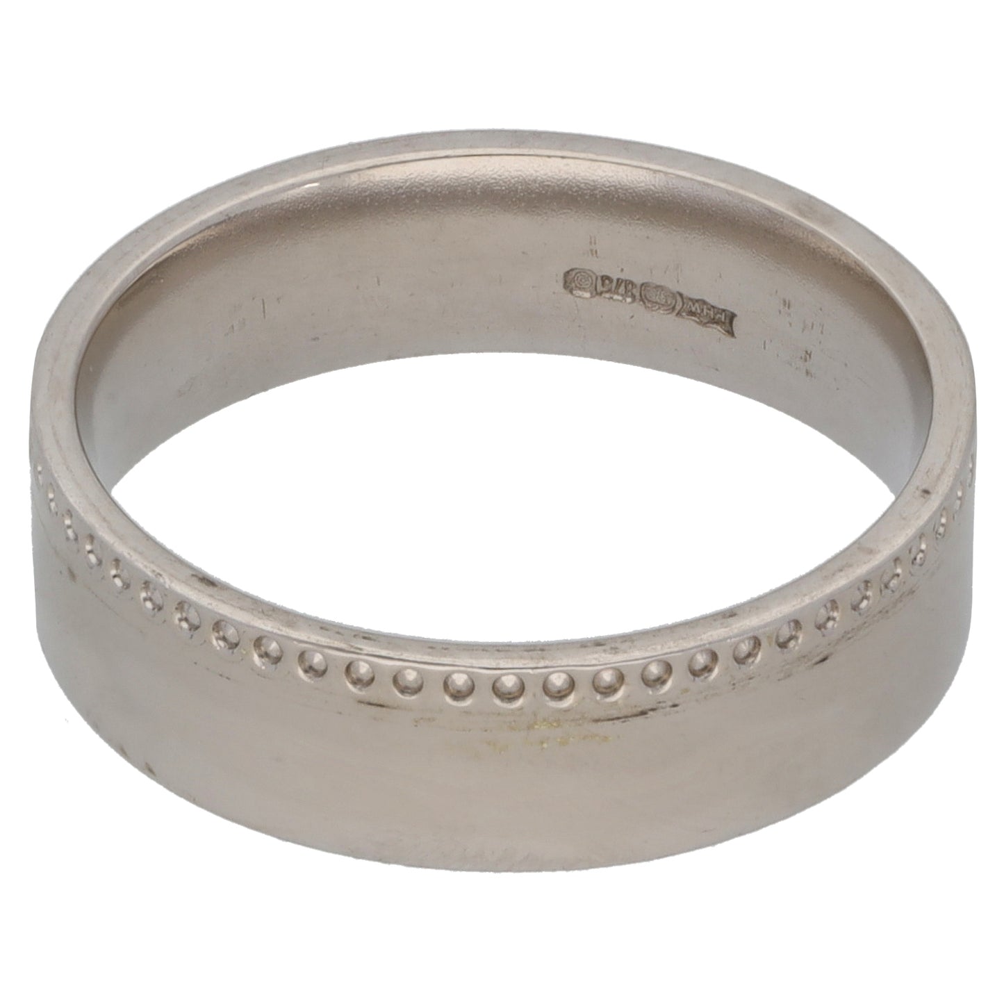 9ct White Gold Patterned Wedding Ring Size L