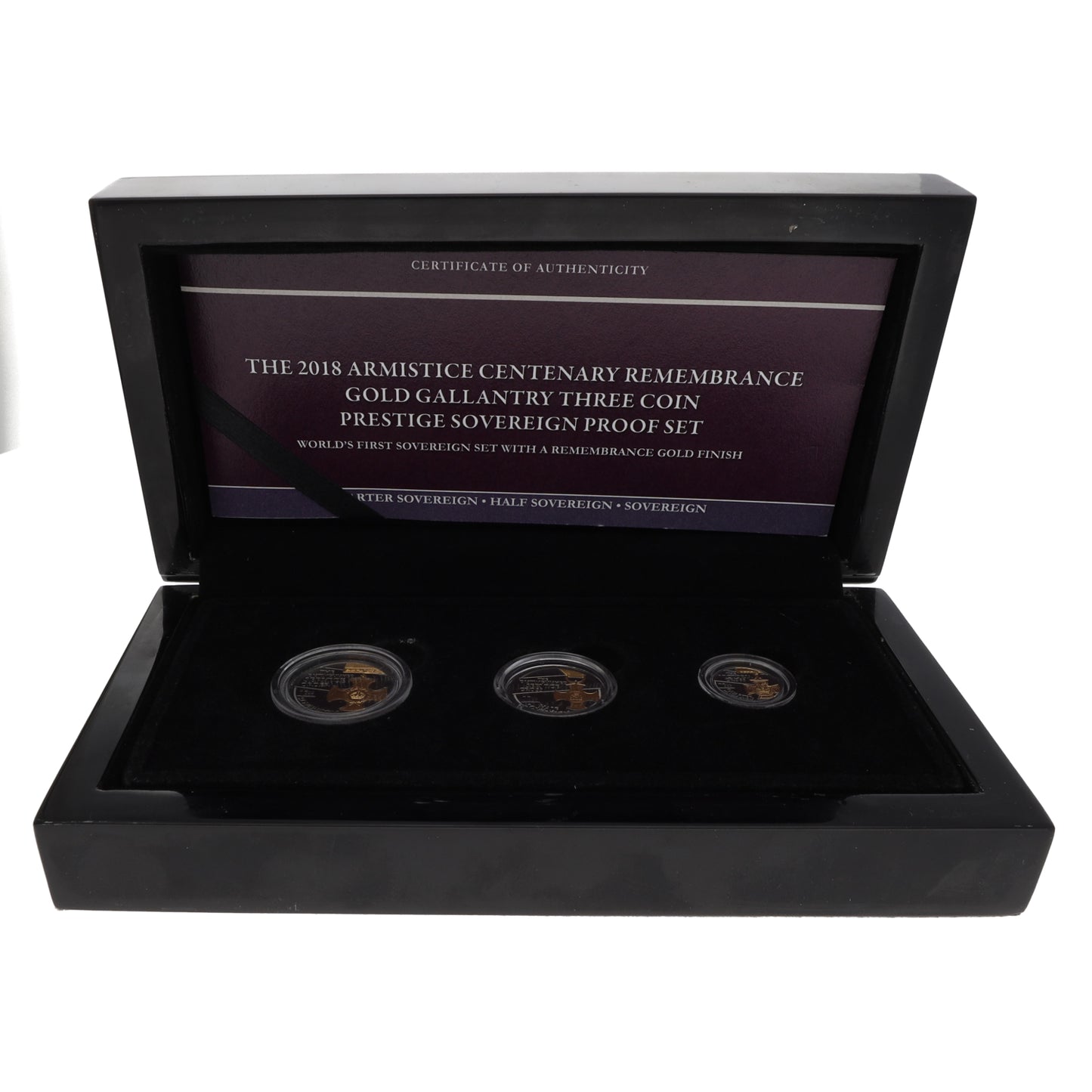 22ct Gold Armistice Remembrance Prestige Sovereign Coin Set 2018