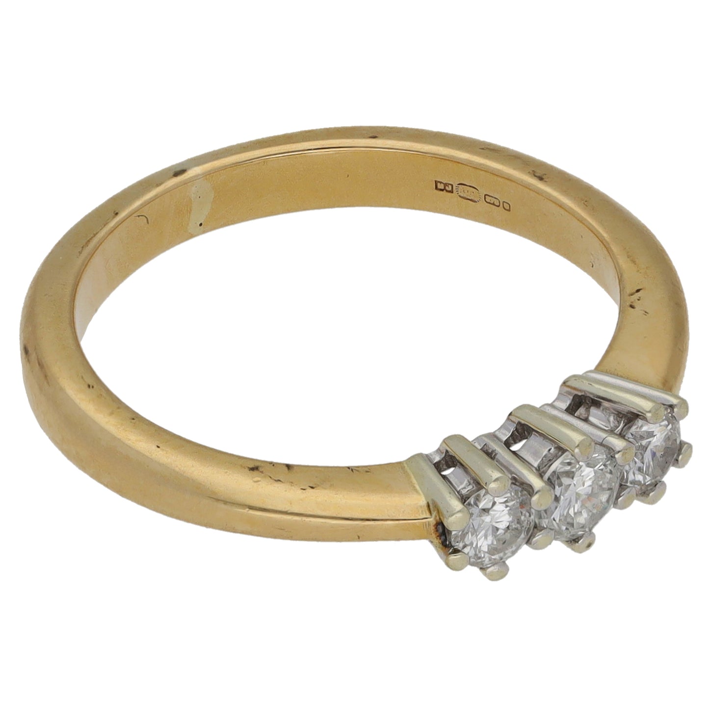 9ct Gold 0.25ct Diamond Trilogy Ring Size K