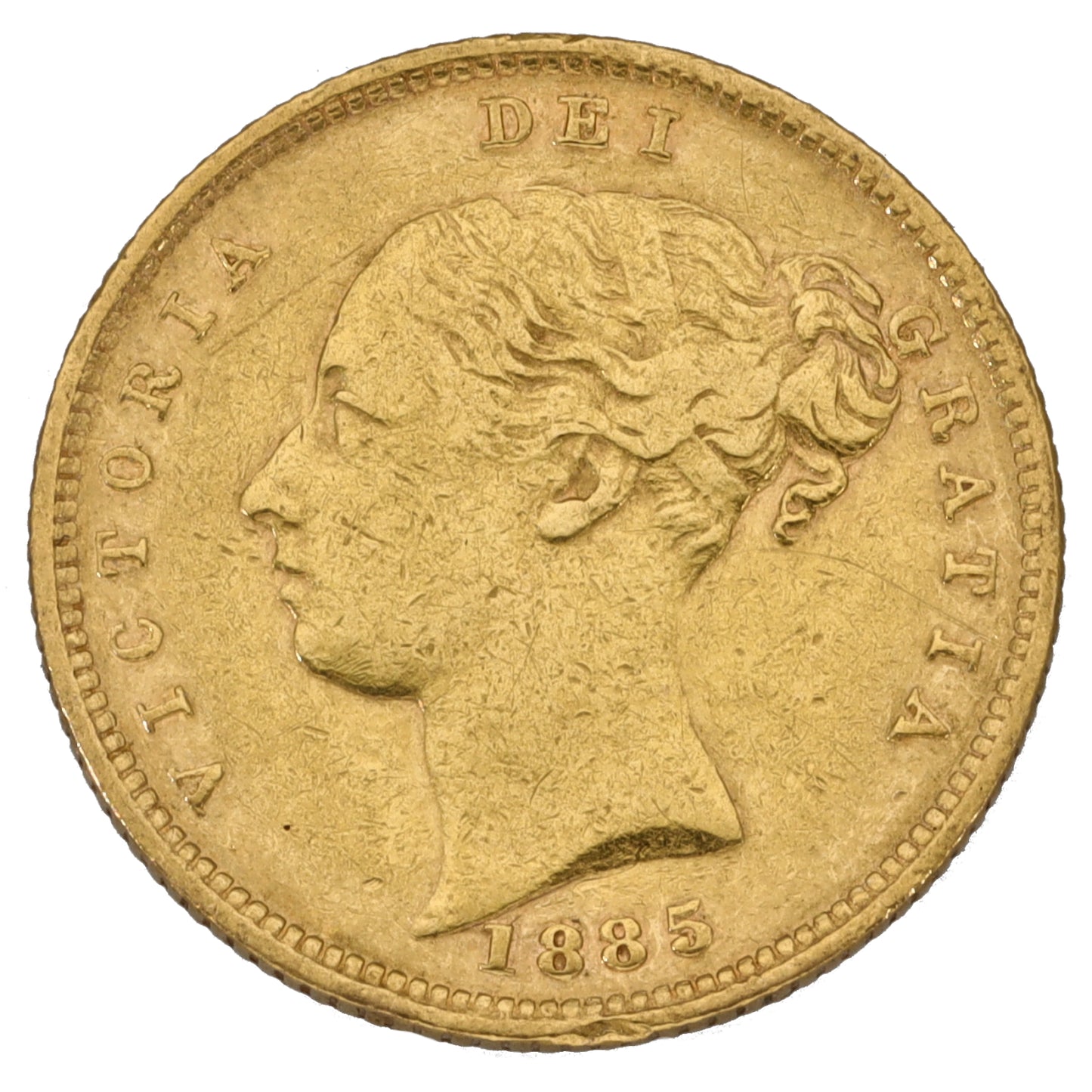 22ct Gold Queen Victoria Half Sovereign Coin 1885