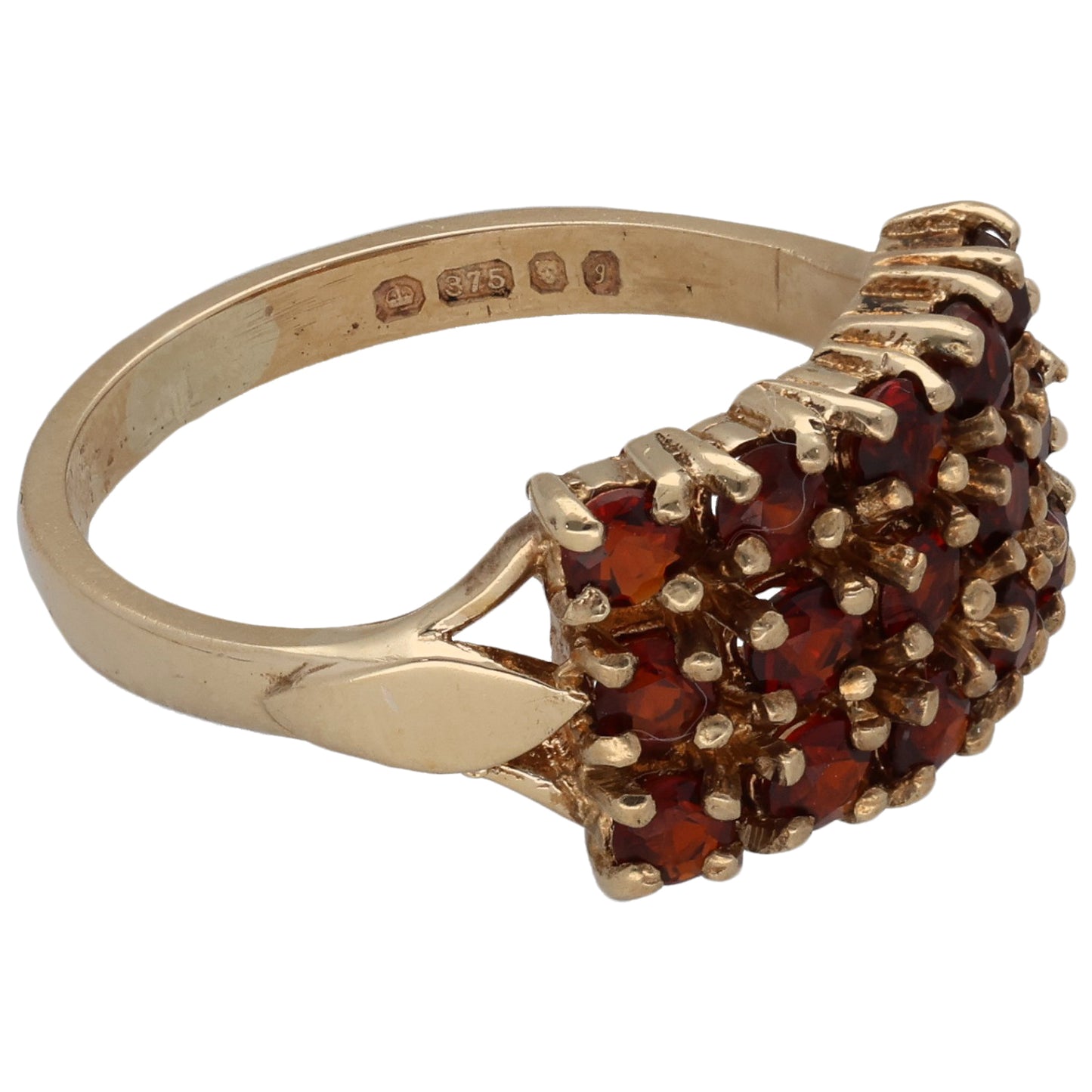 9ct Gold Garnet Dress/Cocktail Ring Size N