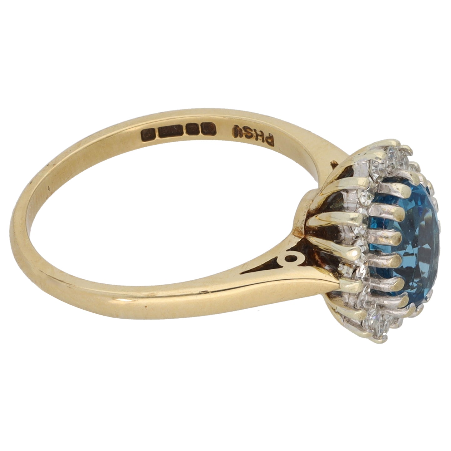 9ct Gold Topaz & 0.16ct Diamond Dress/Cocktail Ring Size K