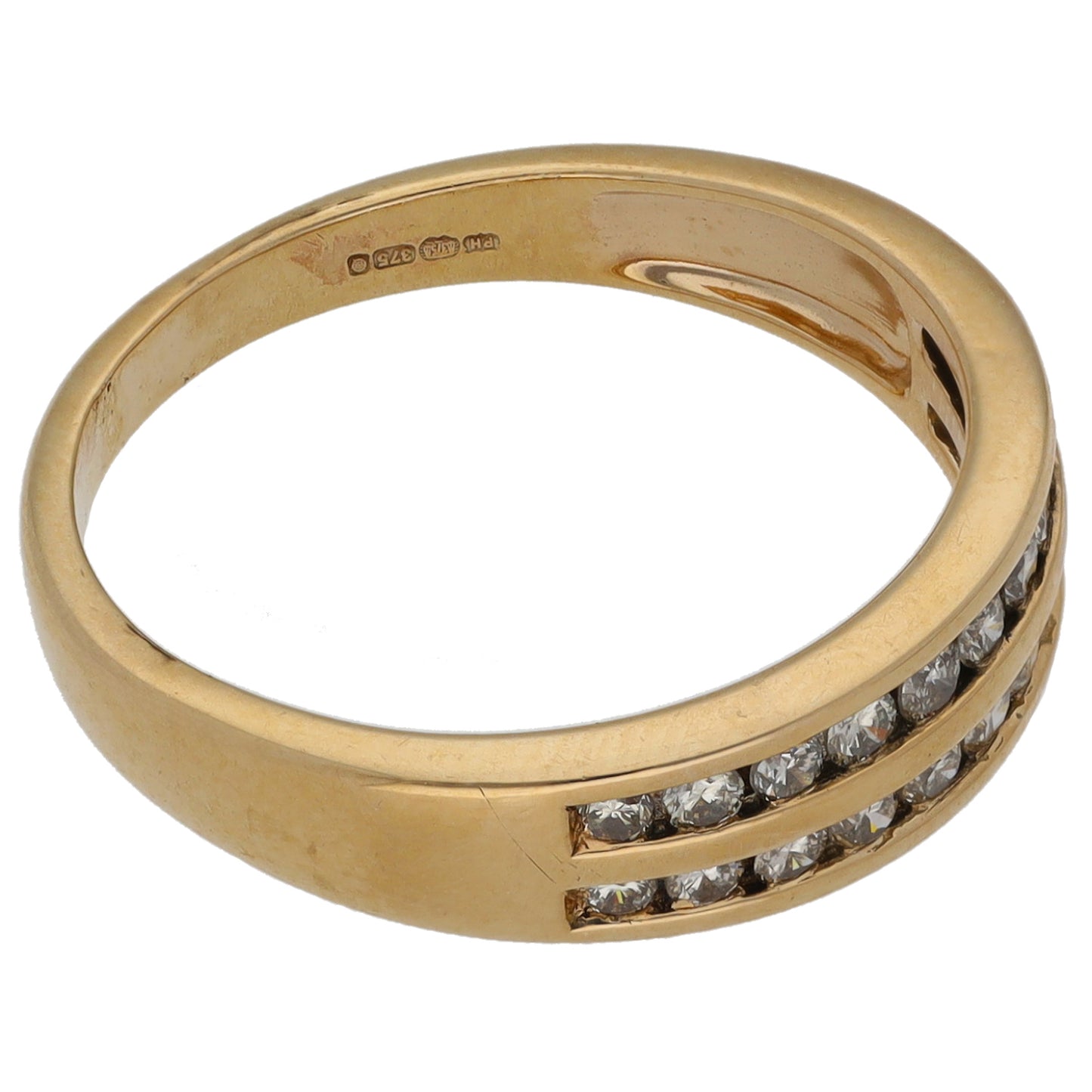 9ct Gold 0.50ct Diamond Half Eternity Ring Size P