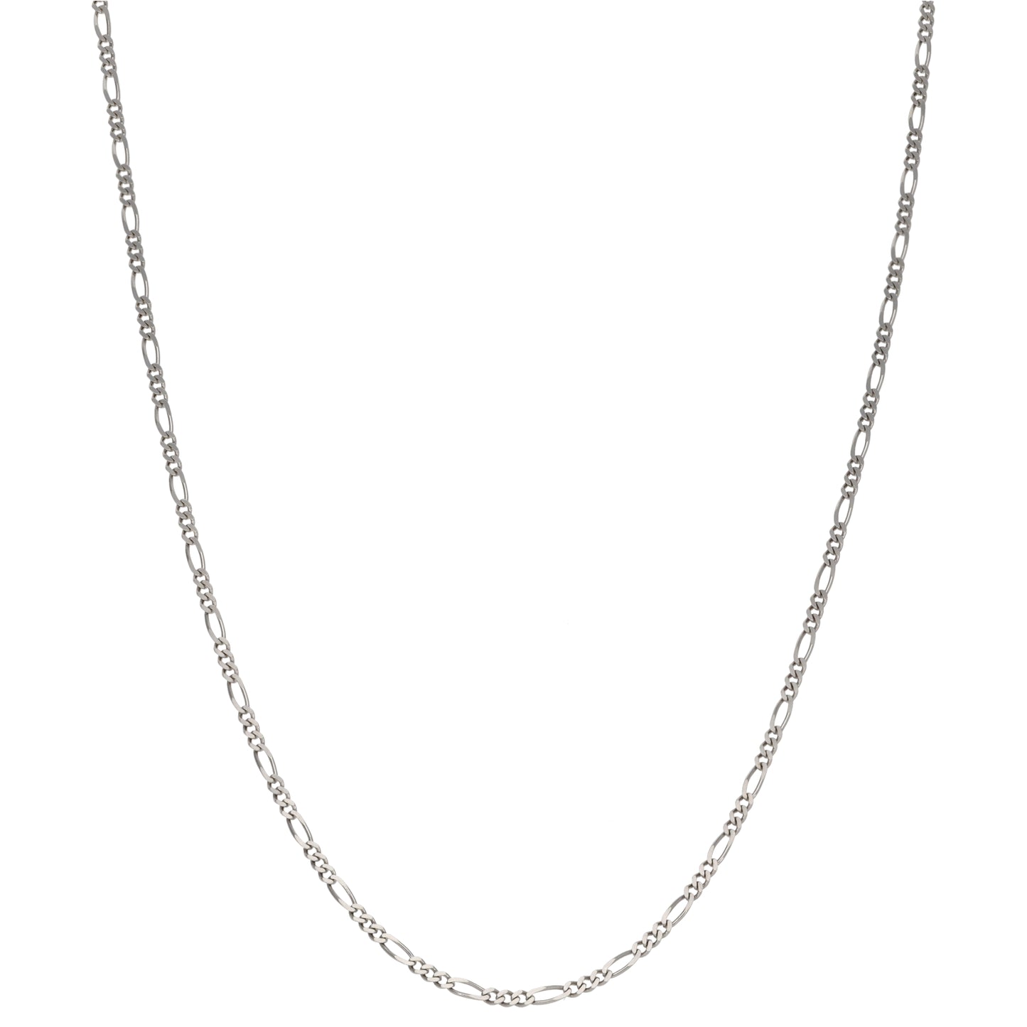 9ct White Gold Figaro Chain 16"