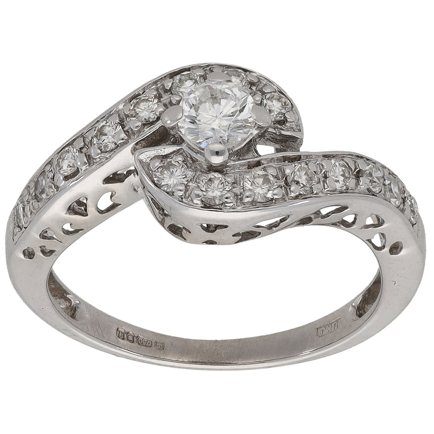 18ct White Gold 0.56ct Diamond Dress/Cocktail Ring Size M