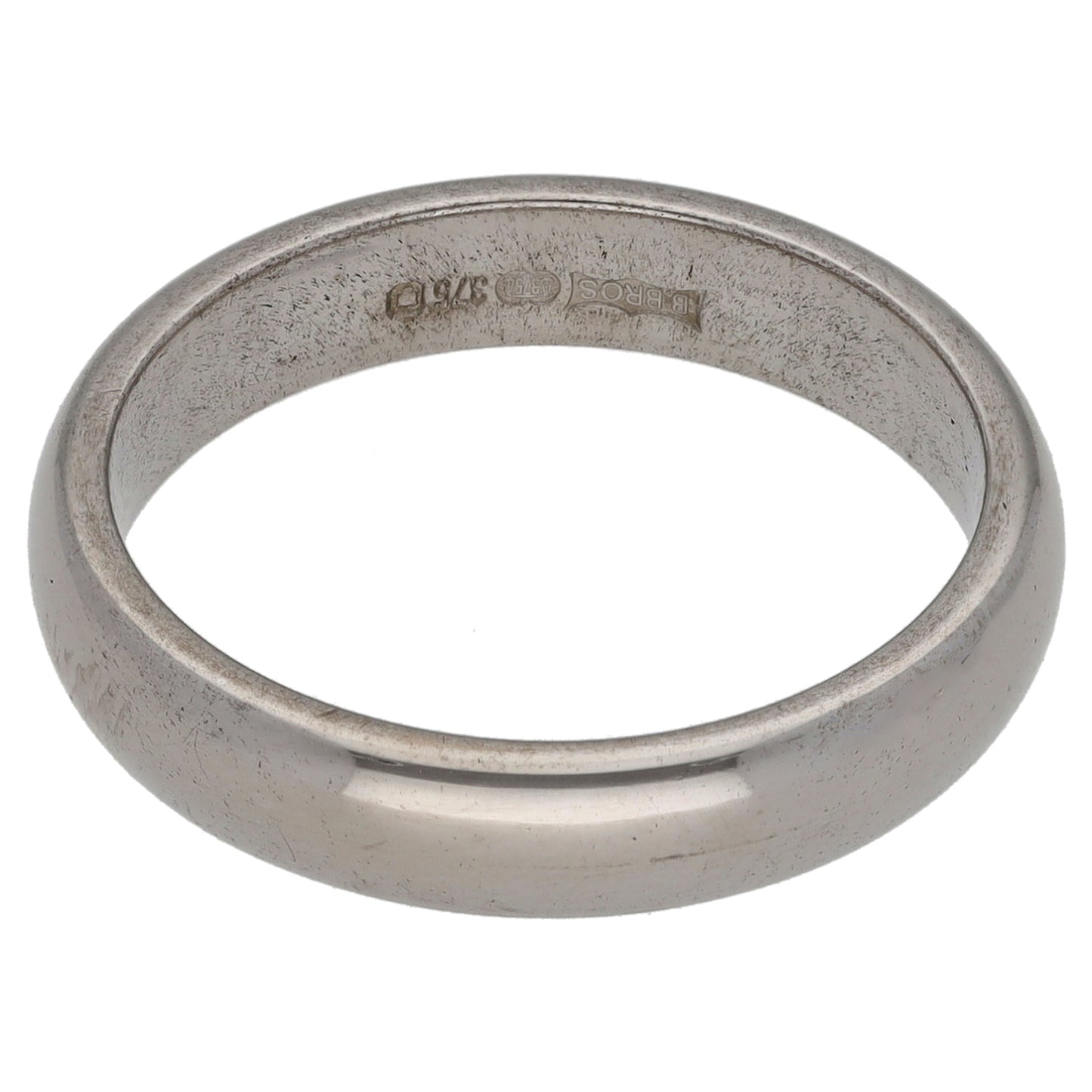 9ct White Gold Plain Wedding Ring Size N