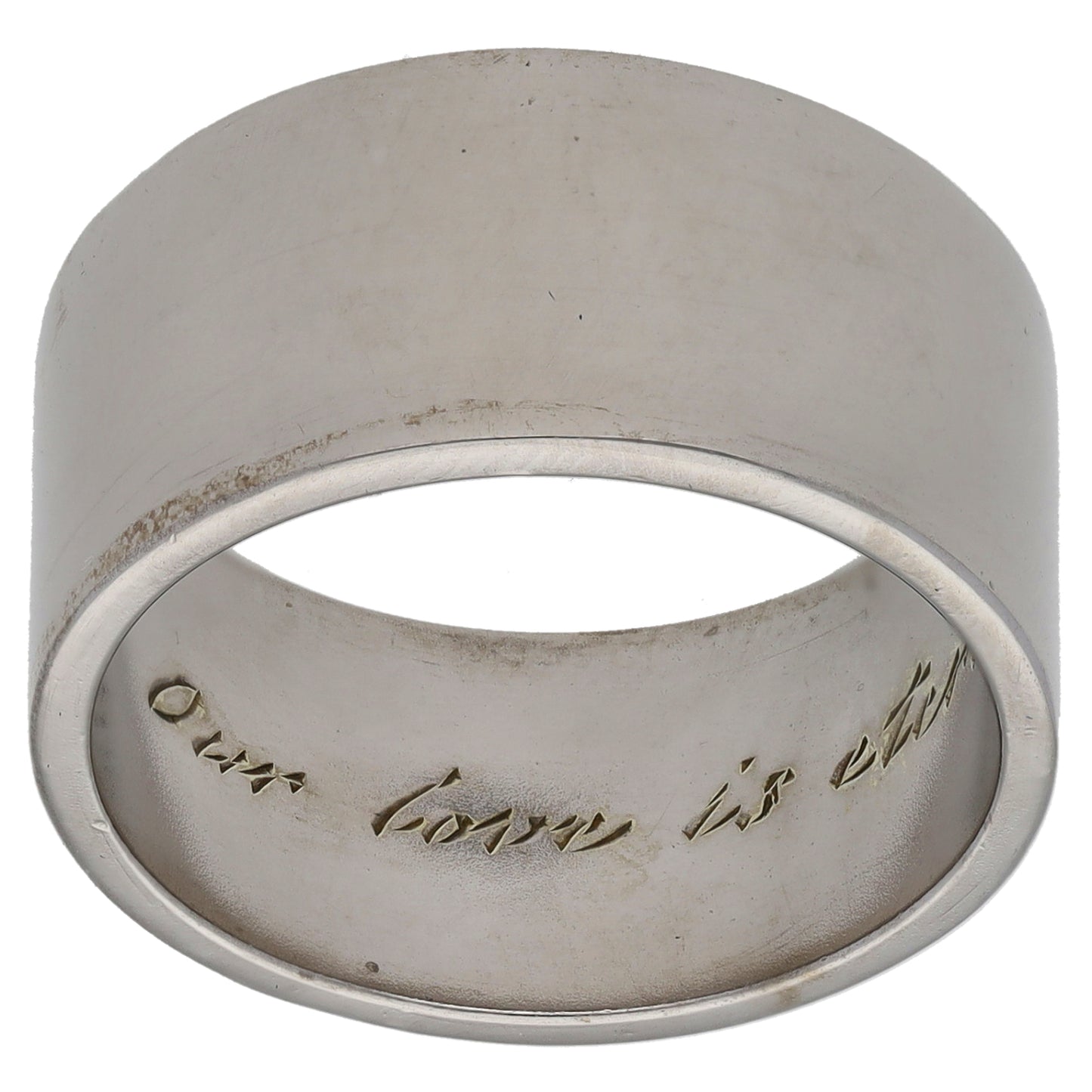 9ct White Gold Plain Wedding Ring Size P