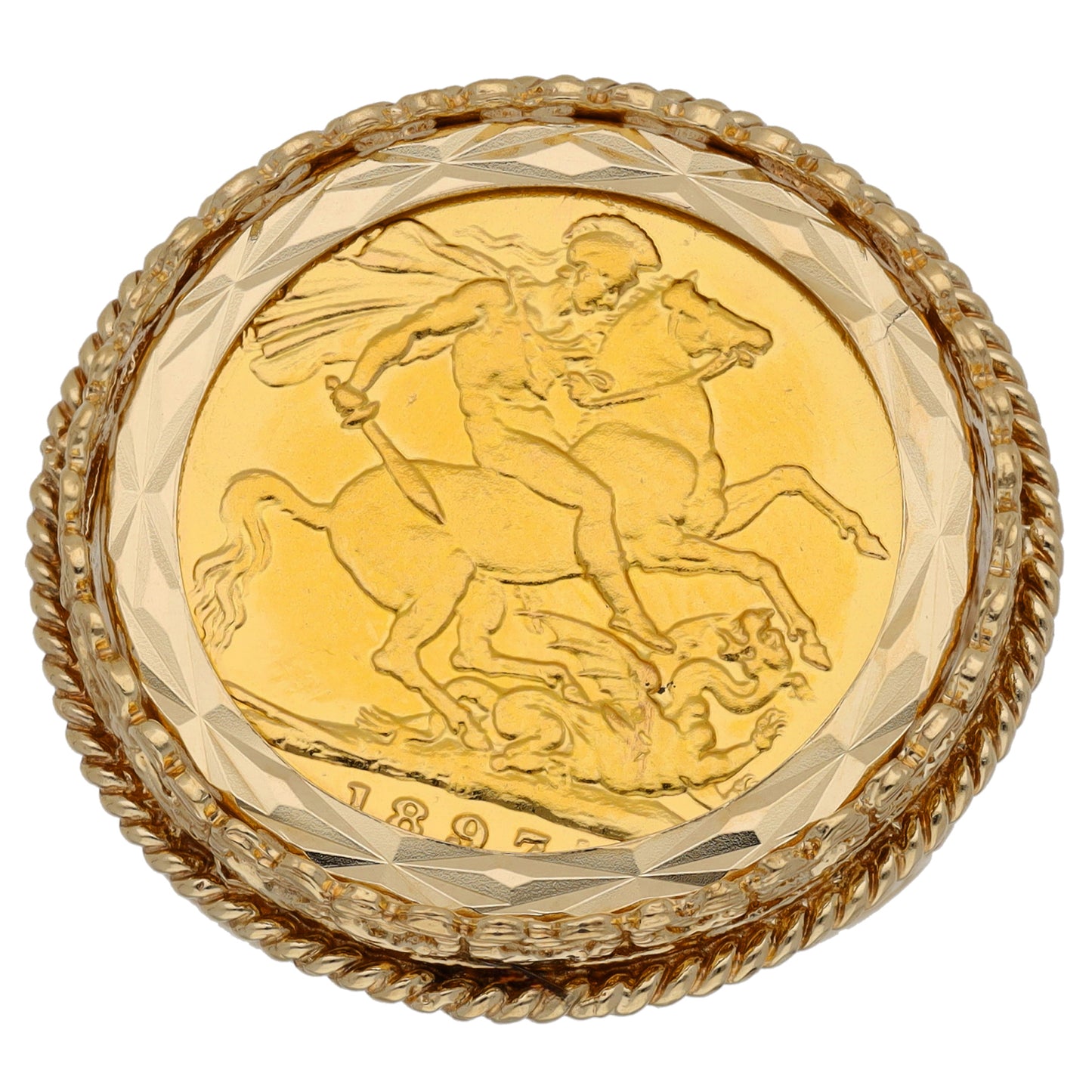 9ct Gold Coin Ring Size U