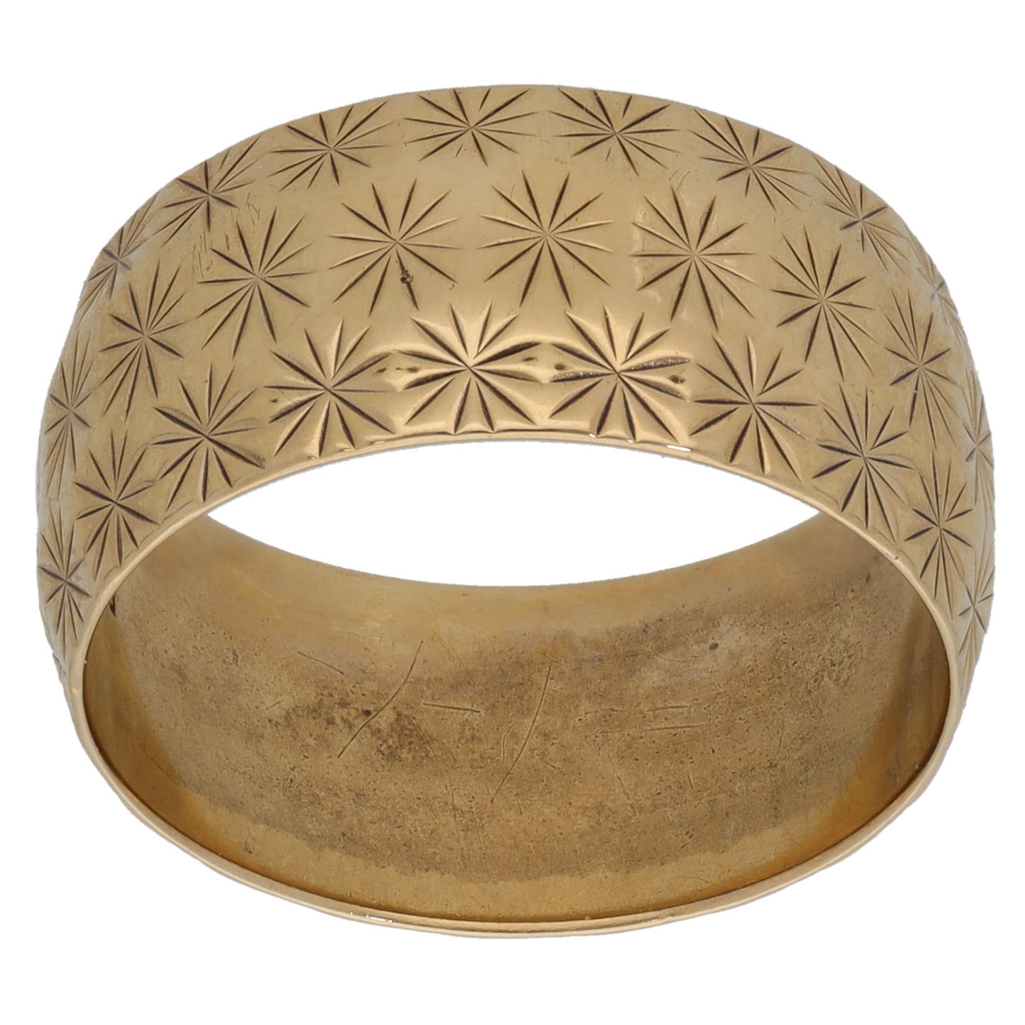 9ct Gold Patterned Wedding Ring Size P