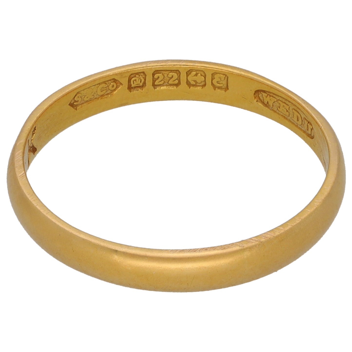 22ct Gold Plain Wedding Ring Size O