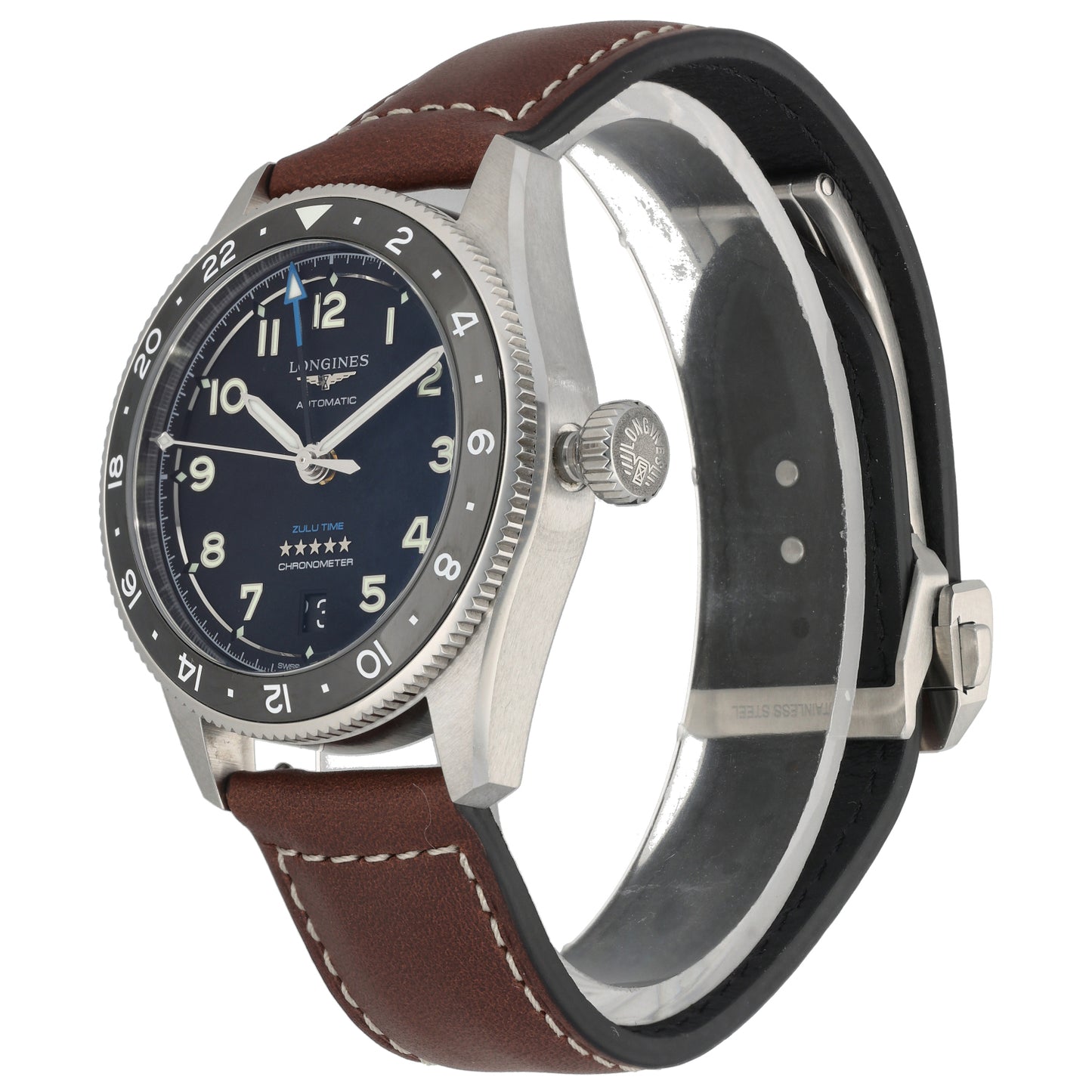 Longines Spirit Zulu Time L3.802.4 39mm Stainless Steel Watch