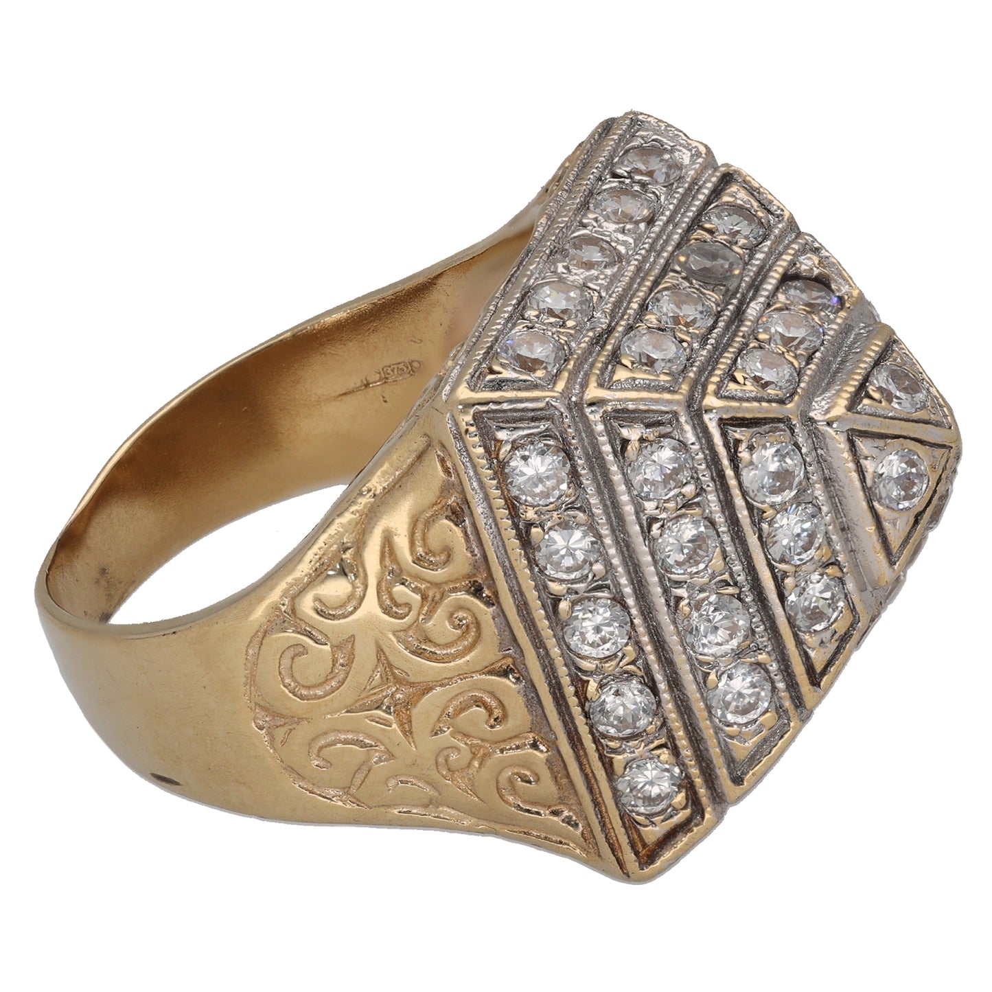 9ct Gold Cubic Zirconia Alternative Ring Size V