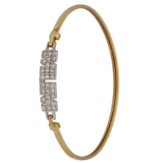 9ct Gold Cubic Zirconia Mum Bangle