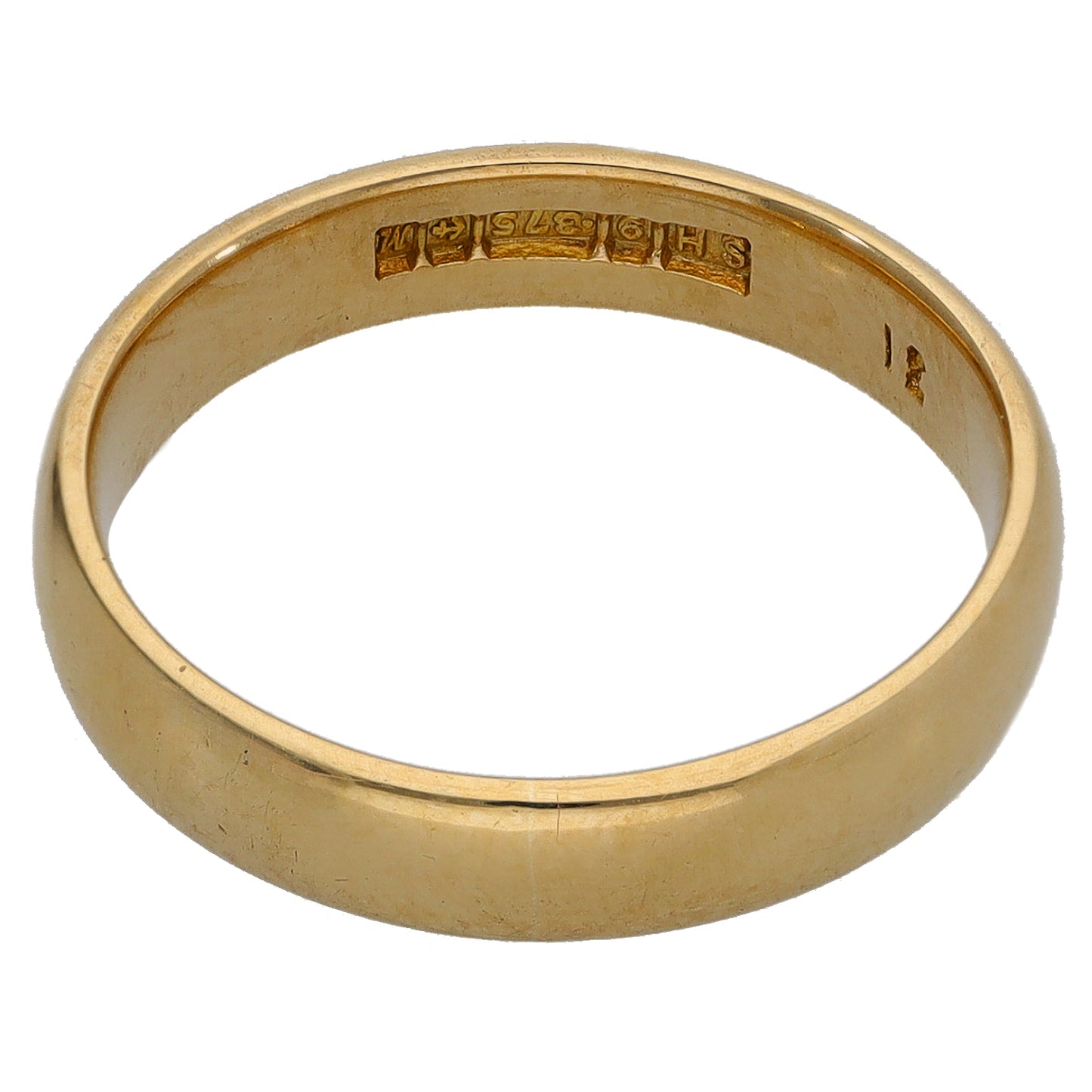9ct Gold Plain Wedding Ring Size L